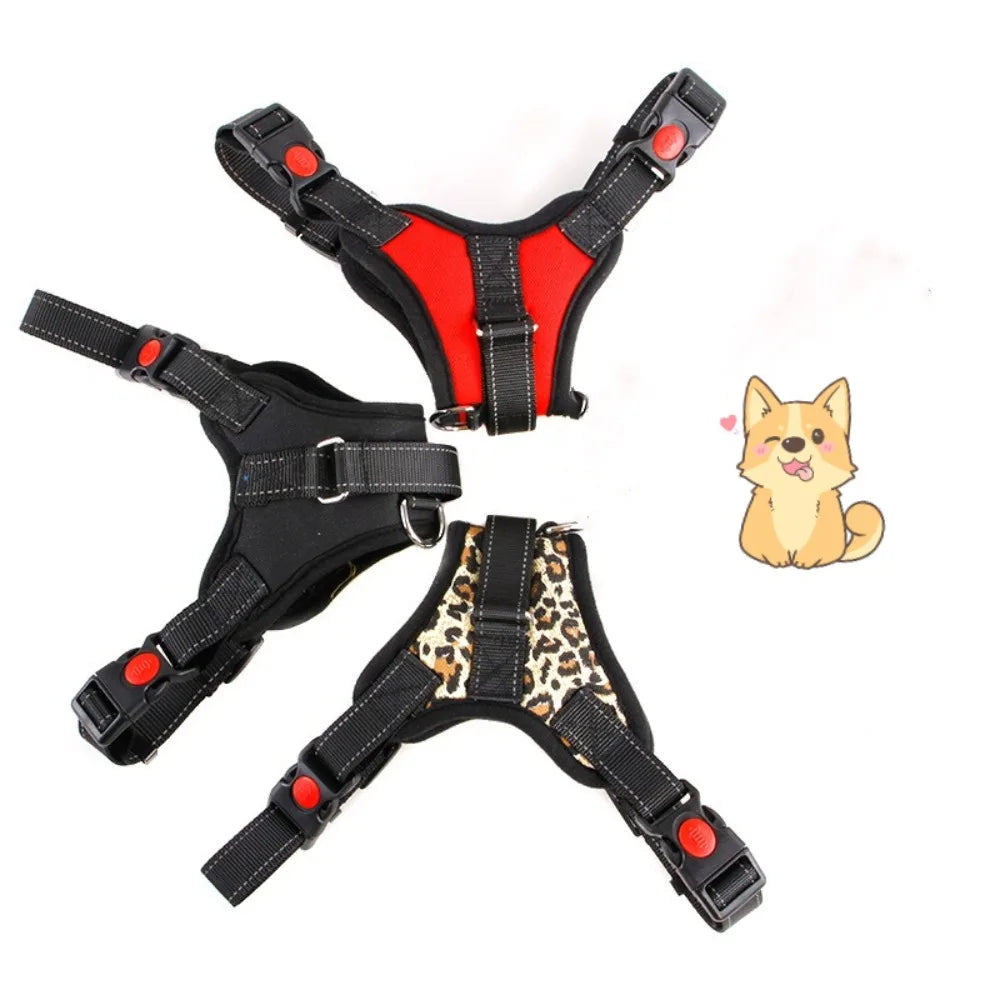 Anti Pull Breathable Pet Chest Strap Adjustable Nylon Walking Harness