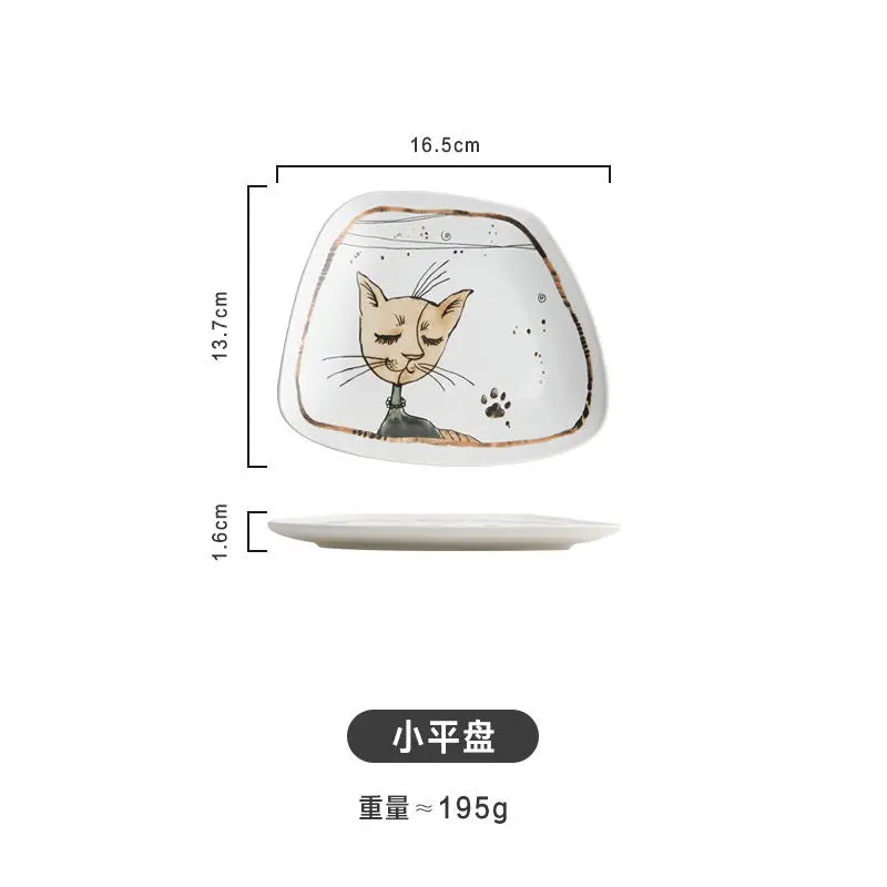 Cute Cartoon Cat Ceramic Tableware