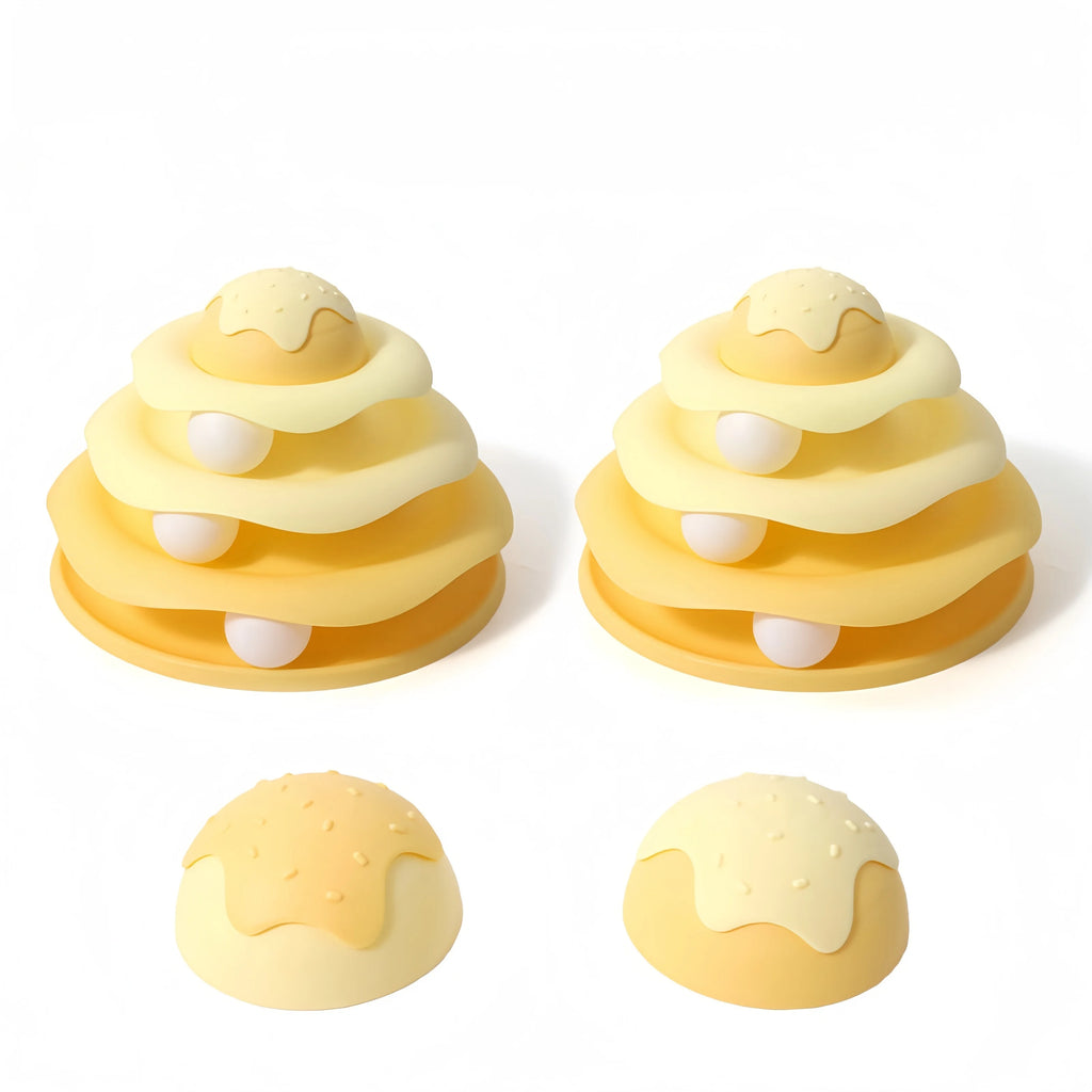 Cat Toy Tower Turntable Roller Balls 4 Levels
