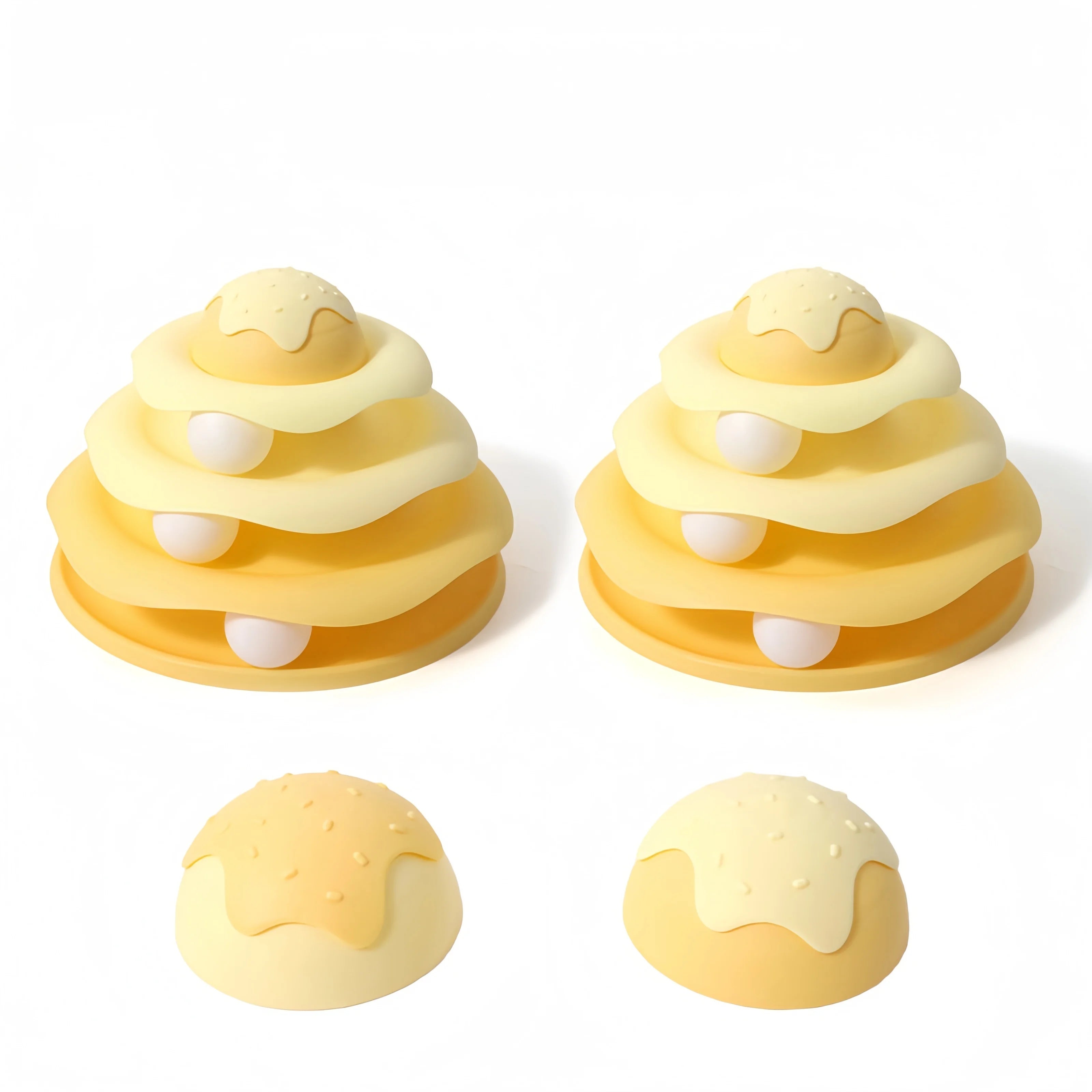 Cat Toy Tower Turntable Roller Balls 4 Levels