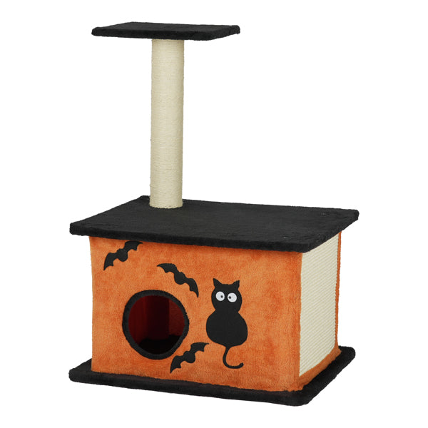 Halloween Cat Tree,  For Indoor Cats, Large Platform, Sisal Scratching Post,