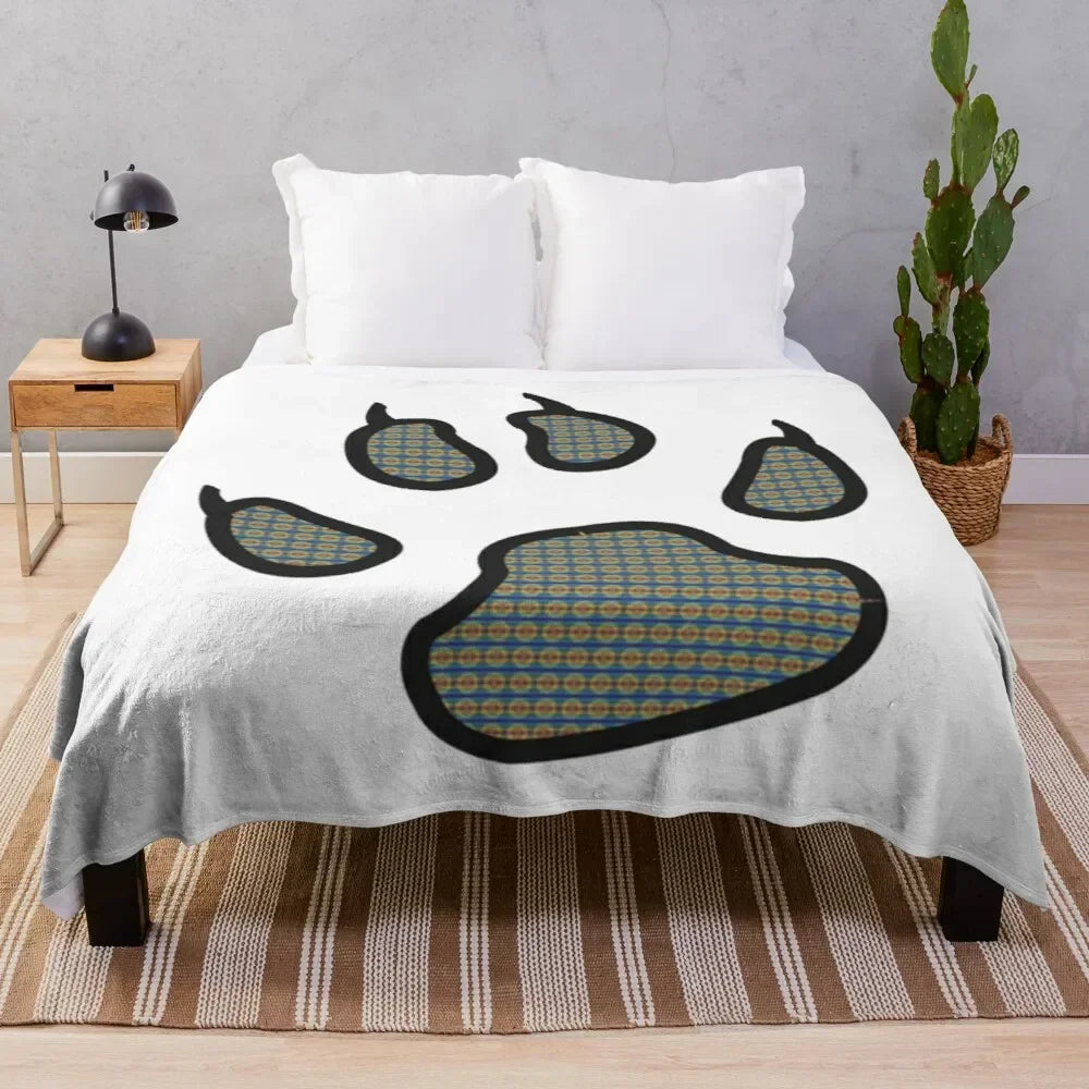 Pawprint Flannel Throw Blankets