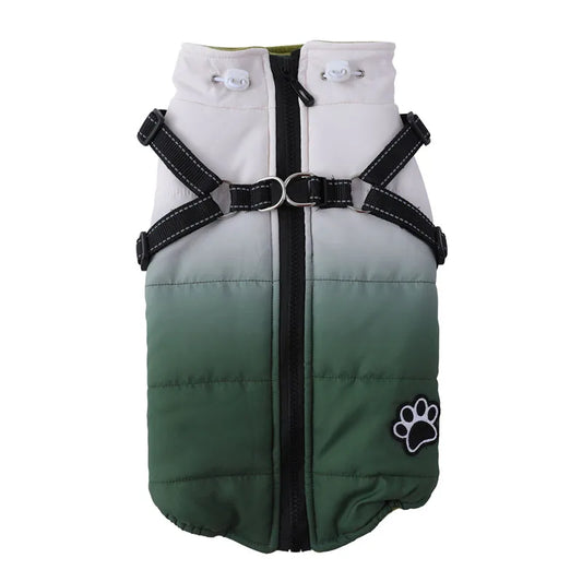 Waterproof Pet Winter Jacket With Harness and Reflective