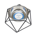 Country Living Elevated Single Dog Bowl Feeder – Geometric Design with Removable Stainless Steel Bowl
