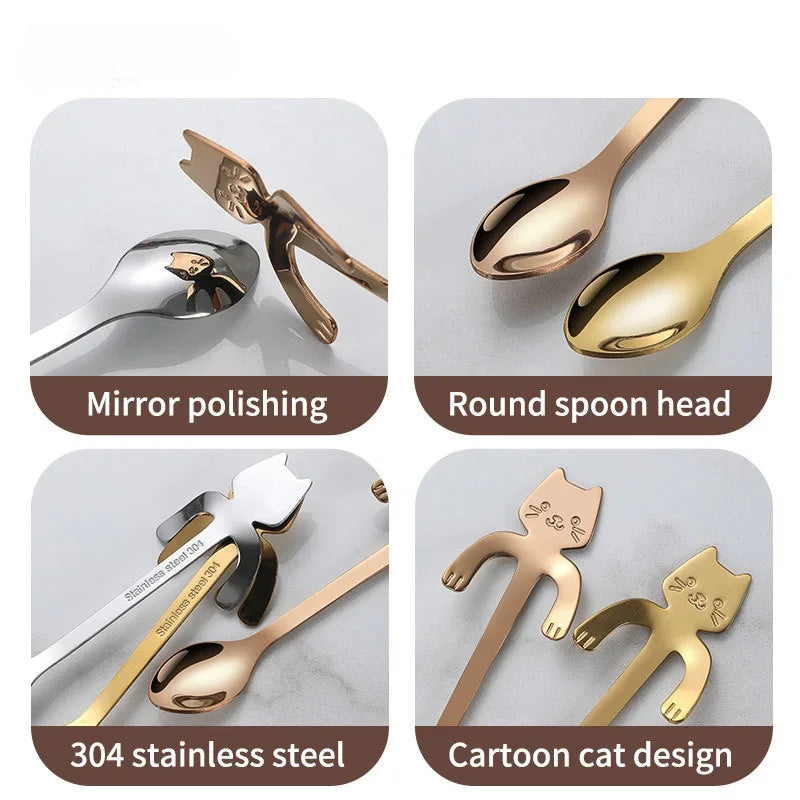 Stainless Steel Spoon Lovely Cute Cat Shape