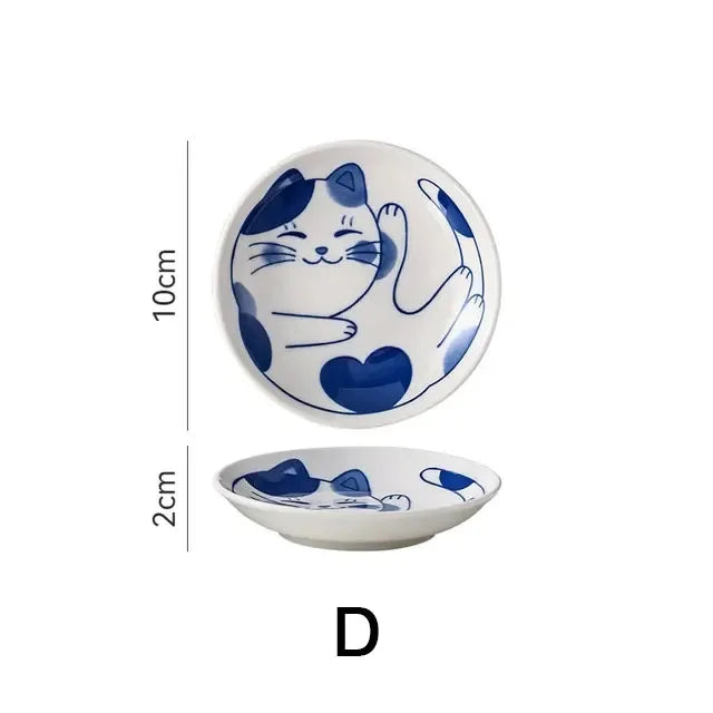 Cute Cat Ceramic Dessert, Sauce Dish