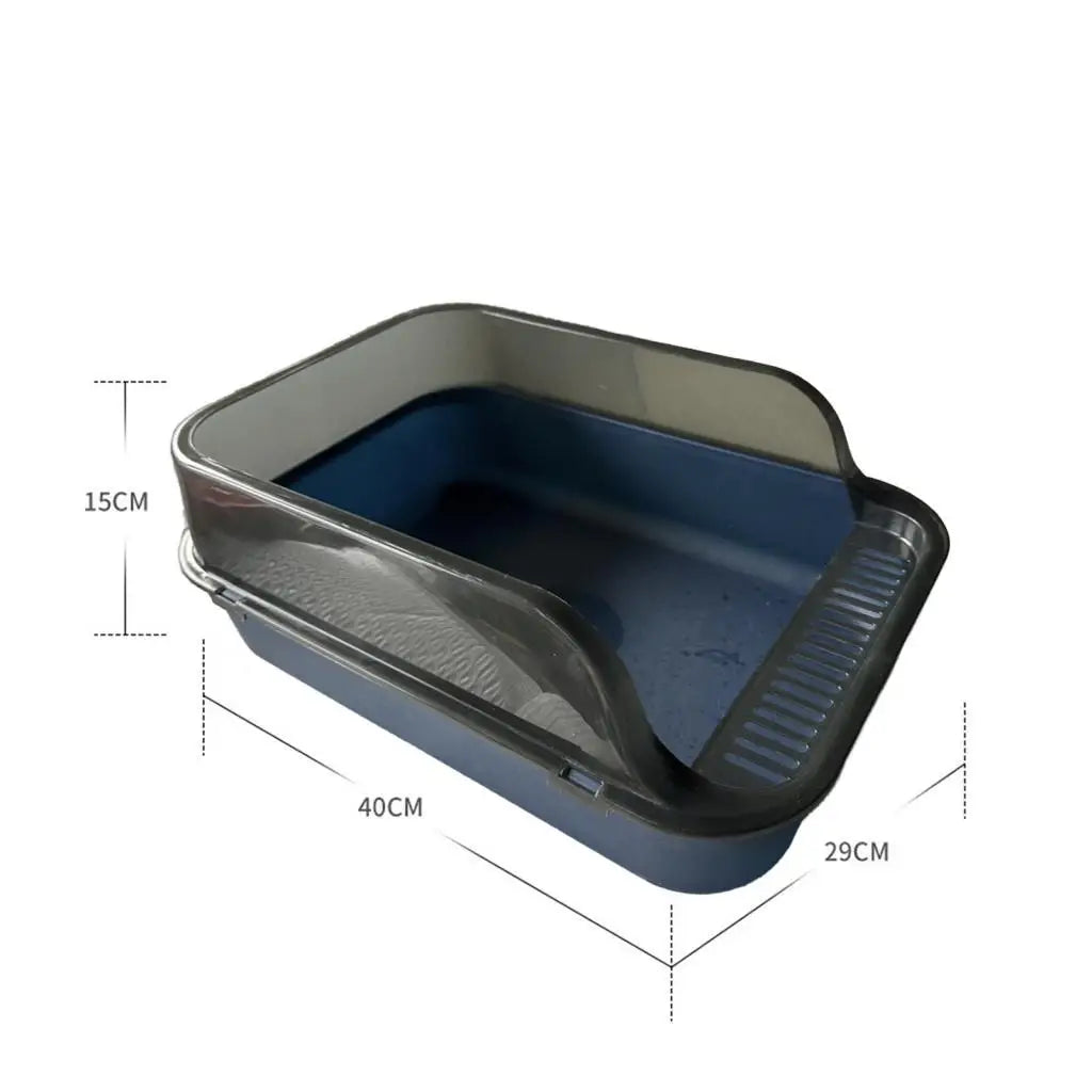 Cat Litter Pan And Anti Splashing Wall