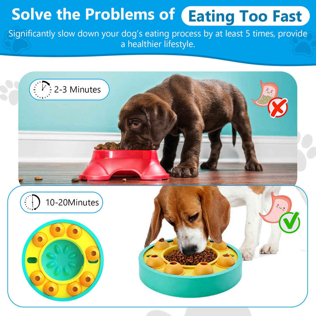 1Pc Dog Puzzle Slow Feeding Bowl, Dog Treat Dispensing Toy For IQ Training. For Small Medium Large Dog Cat