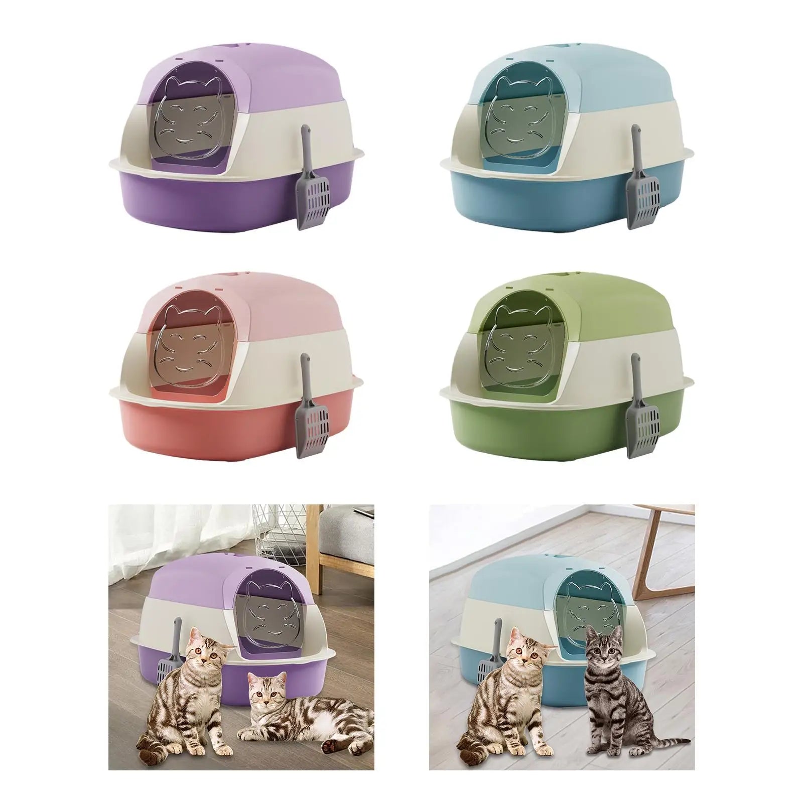 Hooded Cat Litter Boxes with Lid