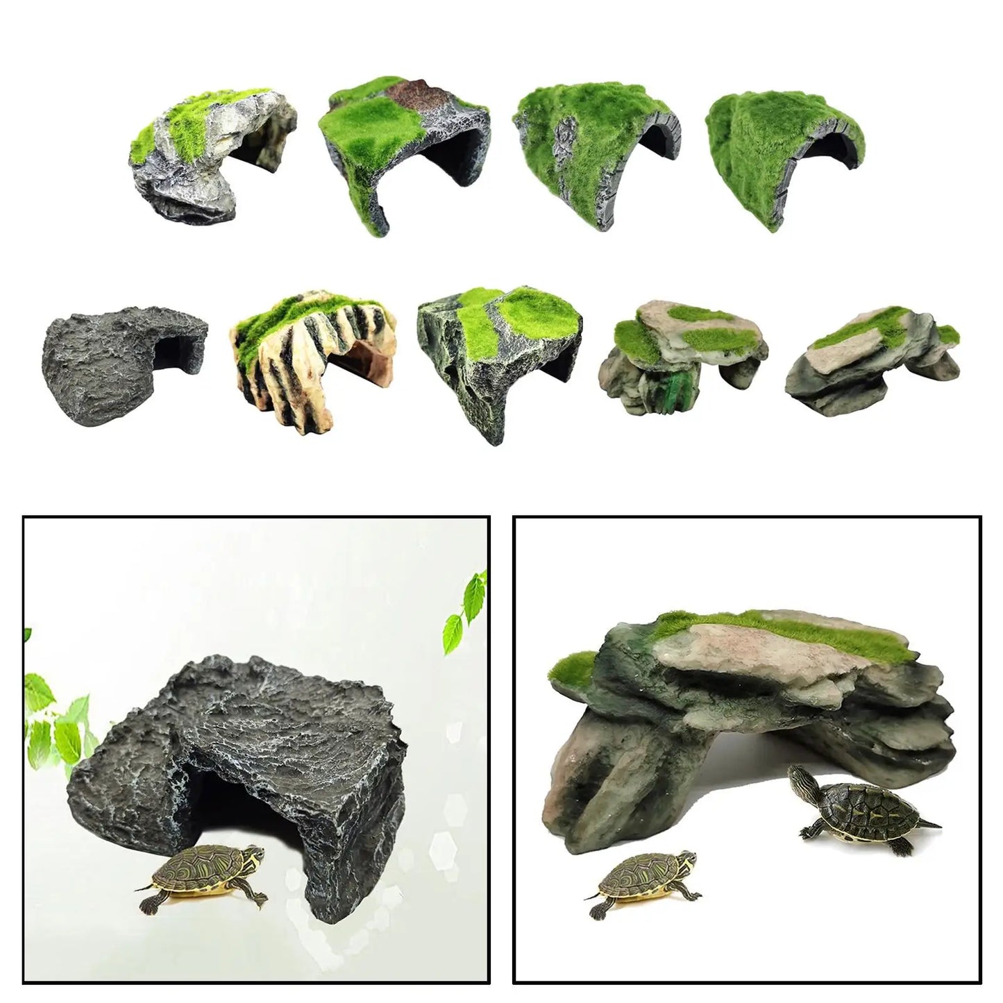 Simulate Moss Rock Stone For Aquariums and Reptile Hiding Cave