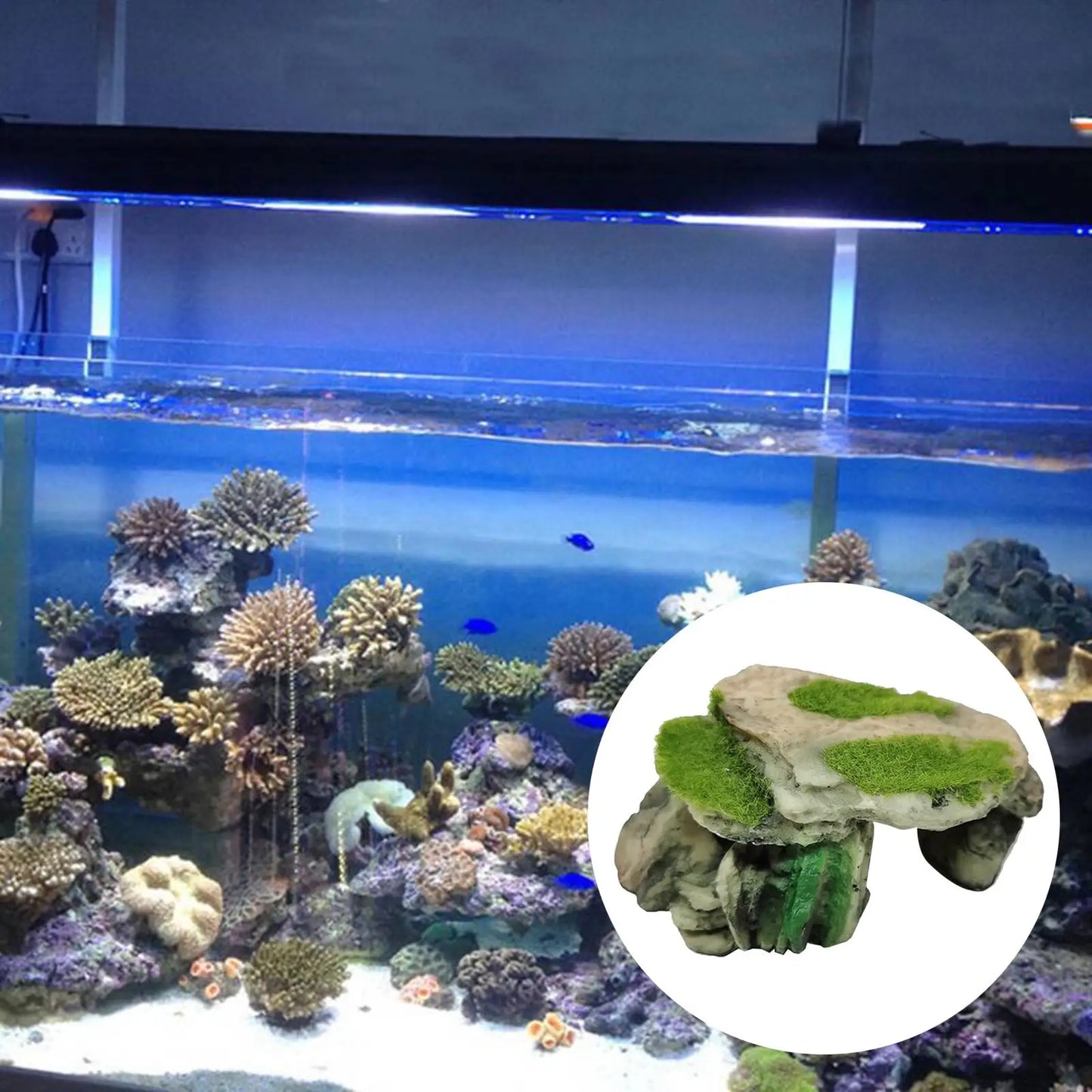 Simulate Moss Rock Stone For Aquariums and Reptile Hiding Cave