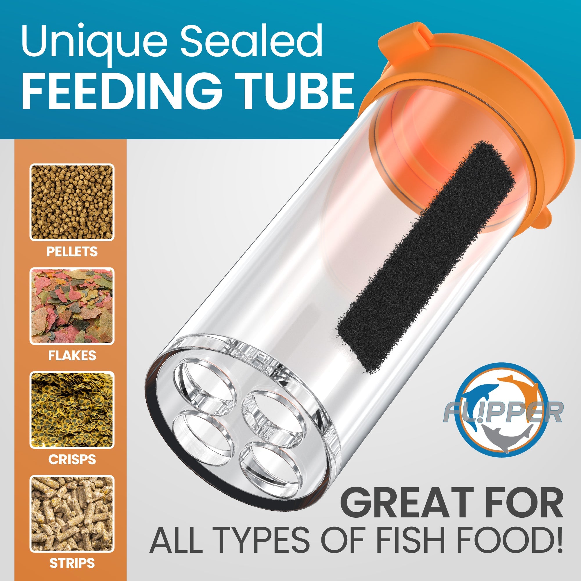 Flipper Feed Aquarium Feeding Kit for Flipper Cleaners