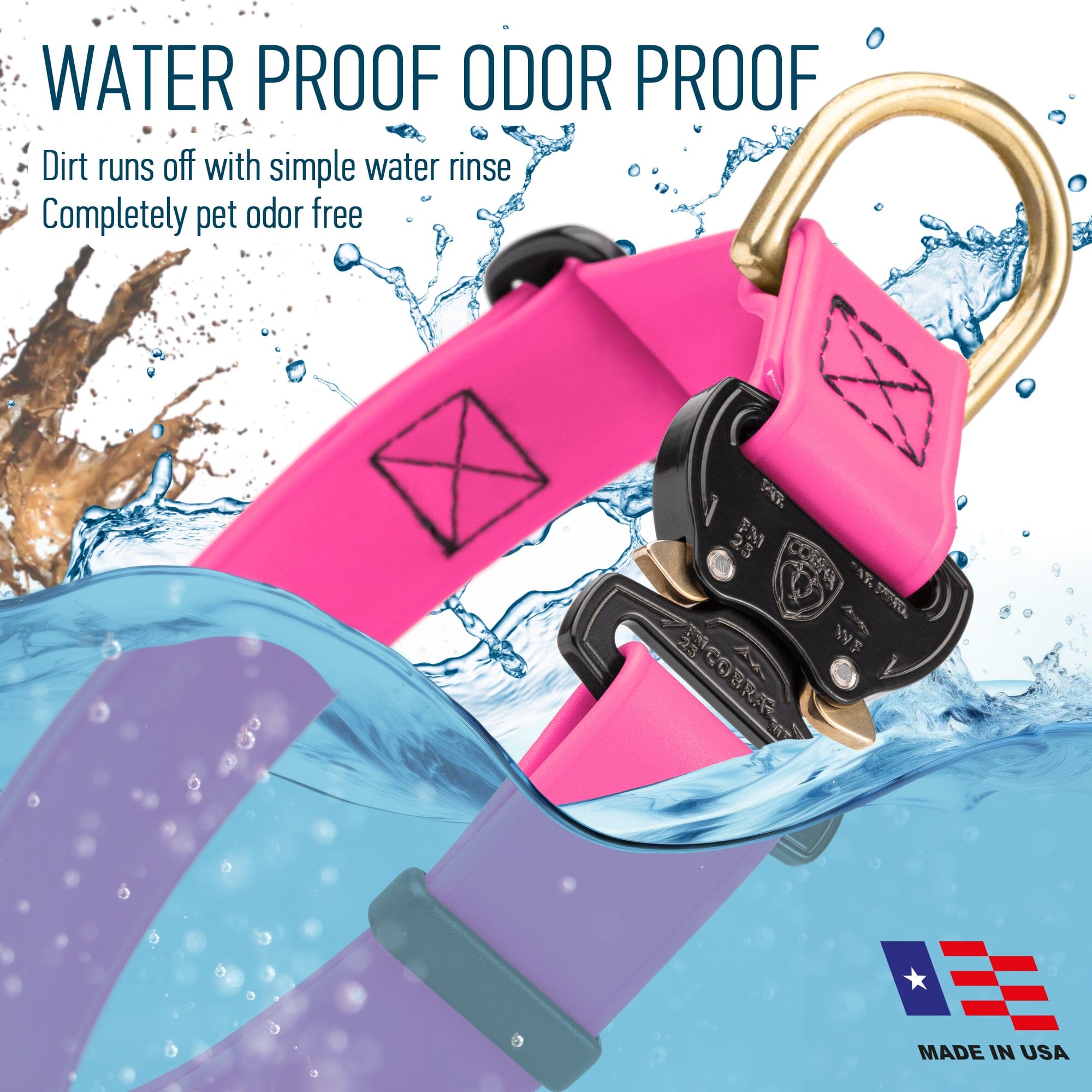 Viper BioThane Dog Collar with Cobra Metal Buckle – Odor Resistant and Waterproof