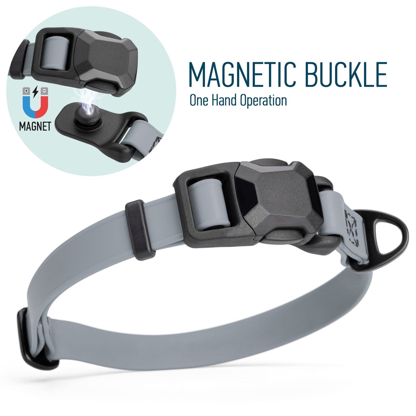 Biothane Waterproof Dog Collar with Magnetic Quick Release Buckle
