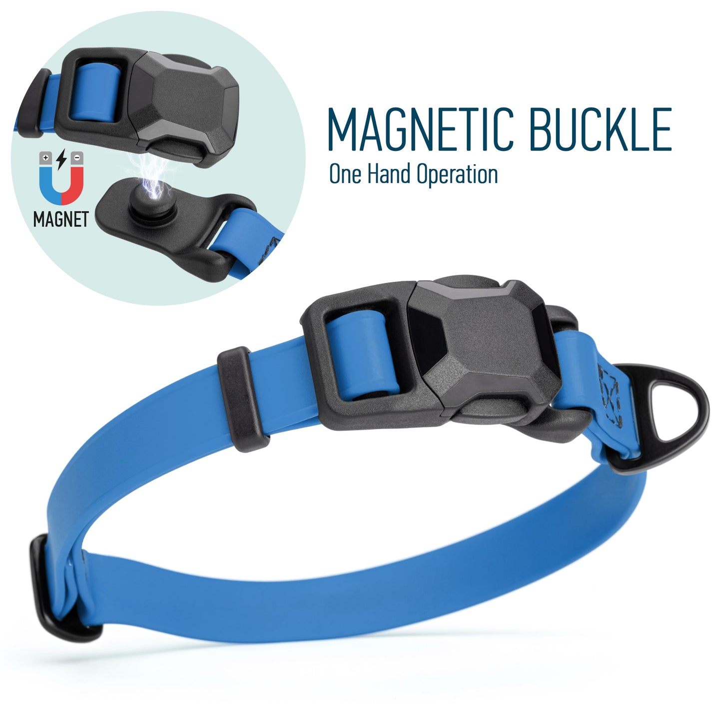 Biothane Waterproof Dog Collar with Magnetic Quick Release Buckle