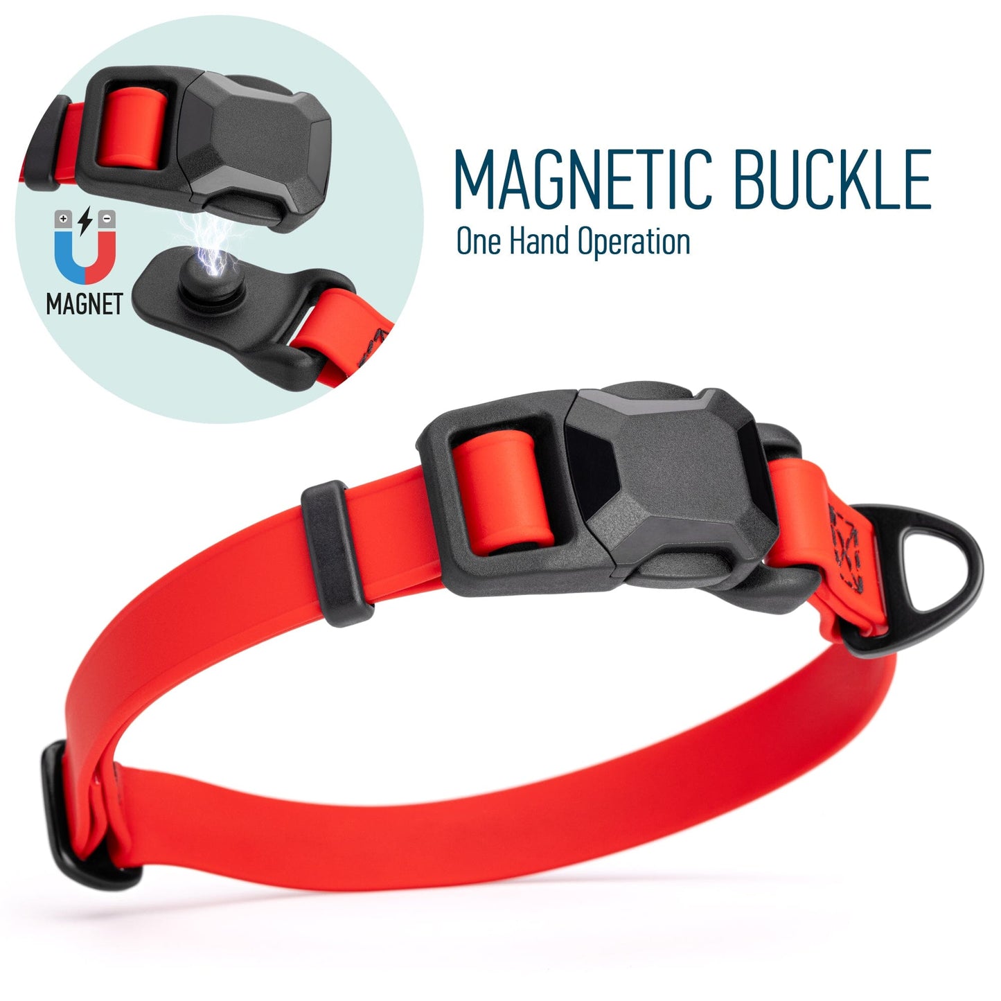 Biothane Waterproof Dog Collar with Magnetic Quick Release Buckle