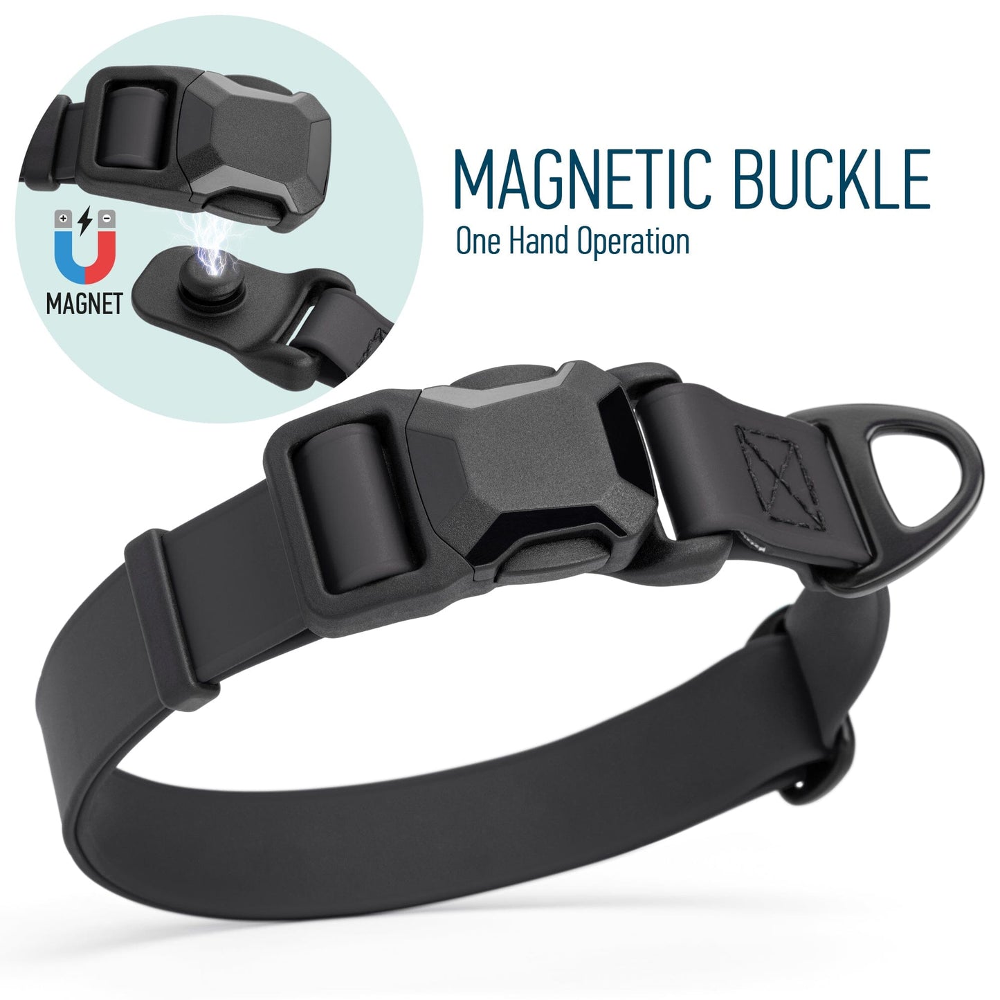 Biothane Waterproof Dog Collar with Magnetic Quick Release Buckle