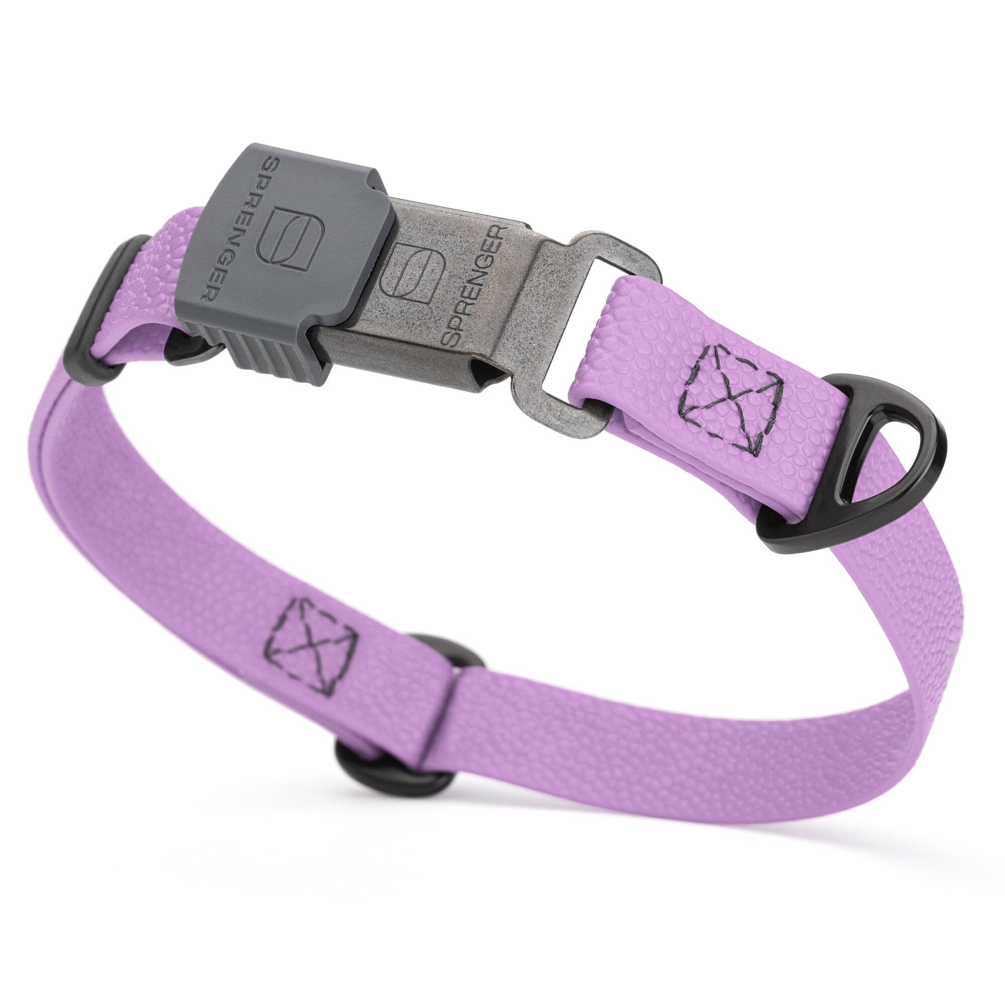Dogline Pebble Emboss Biothane Dog Collar with Herm Sprenger Stainless Steel ClicLock Buckle
