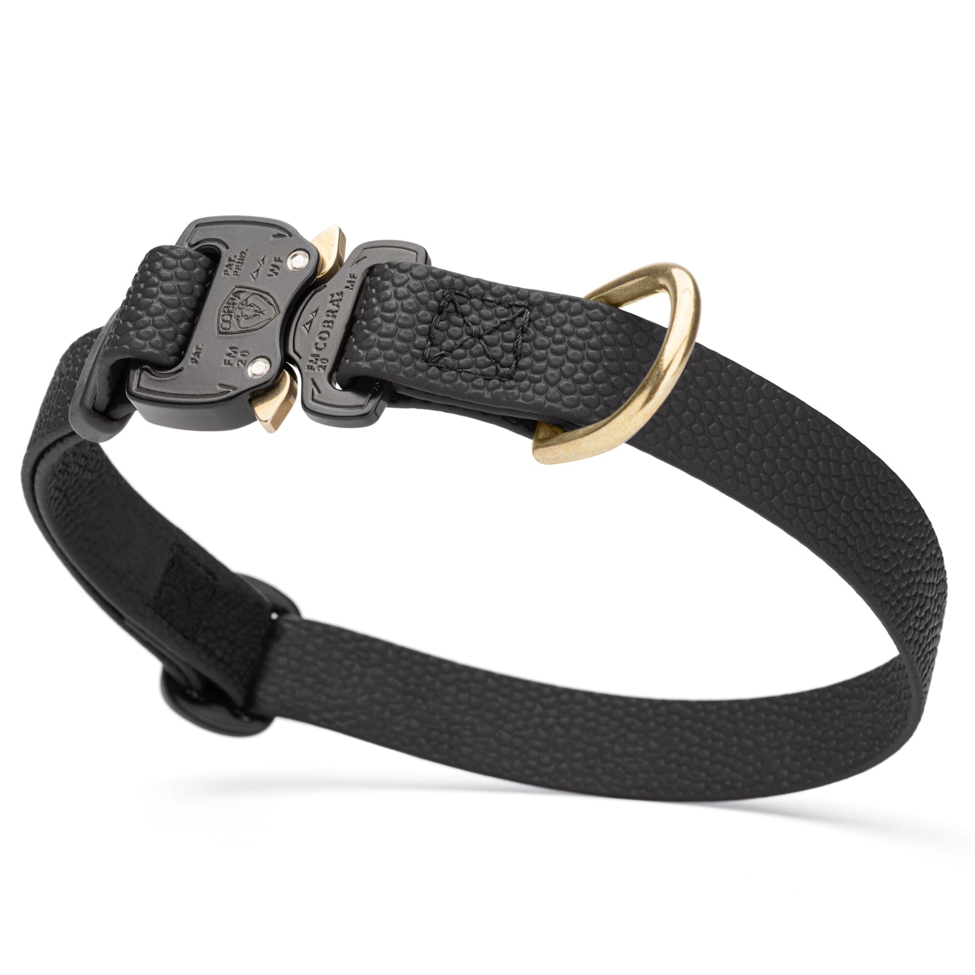 Dogline Pebble Emboss BioThane Dog Collar with Heavy Duty Cobra Buckle