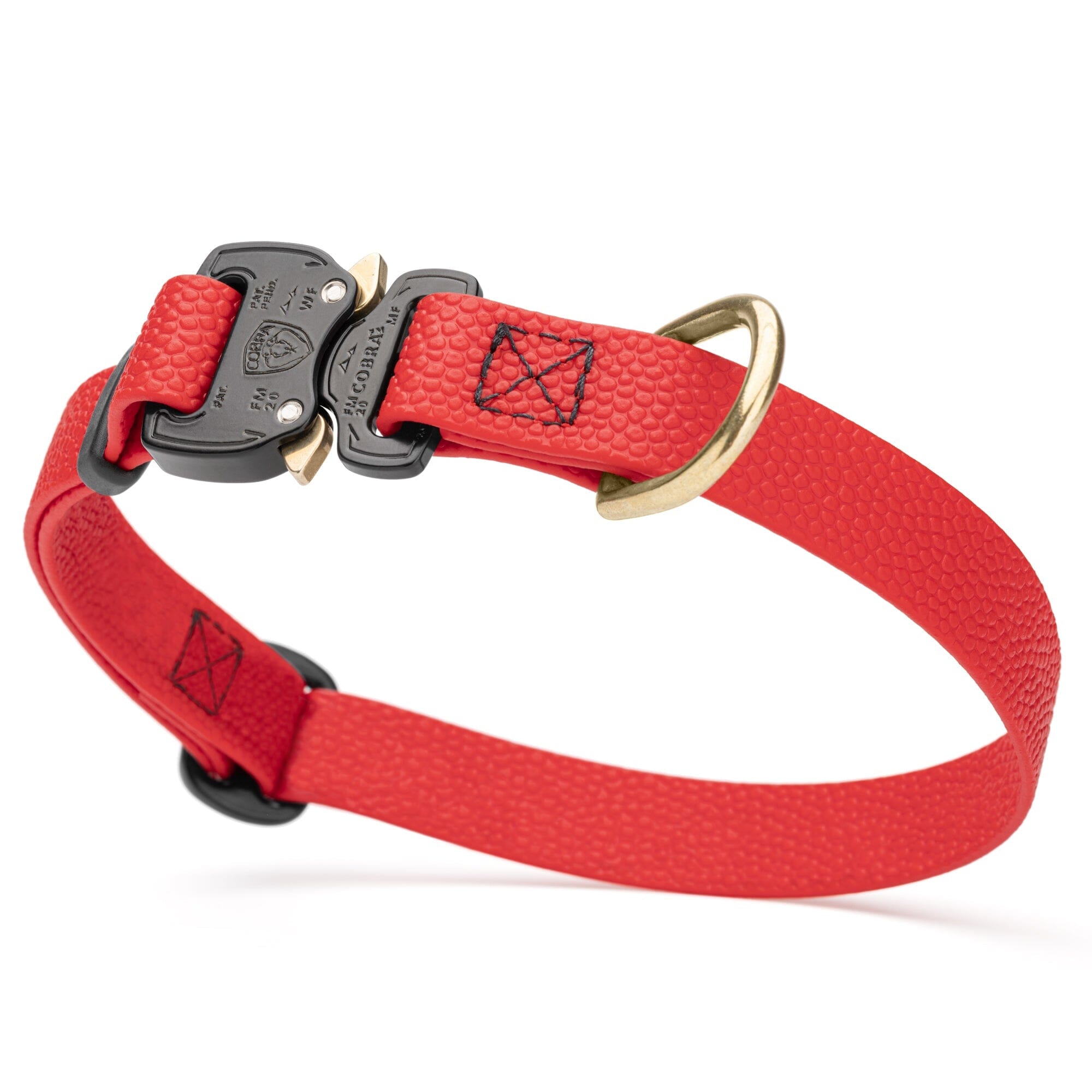 Dogline Pebble Emboss BioThane Dog Collar with Heavy Duty Cobra Buckle