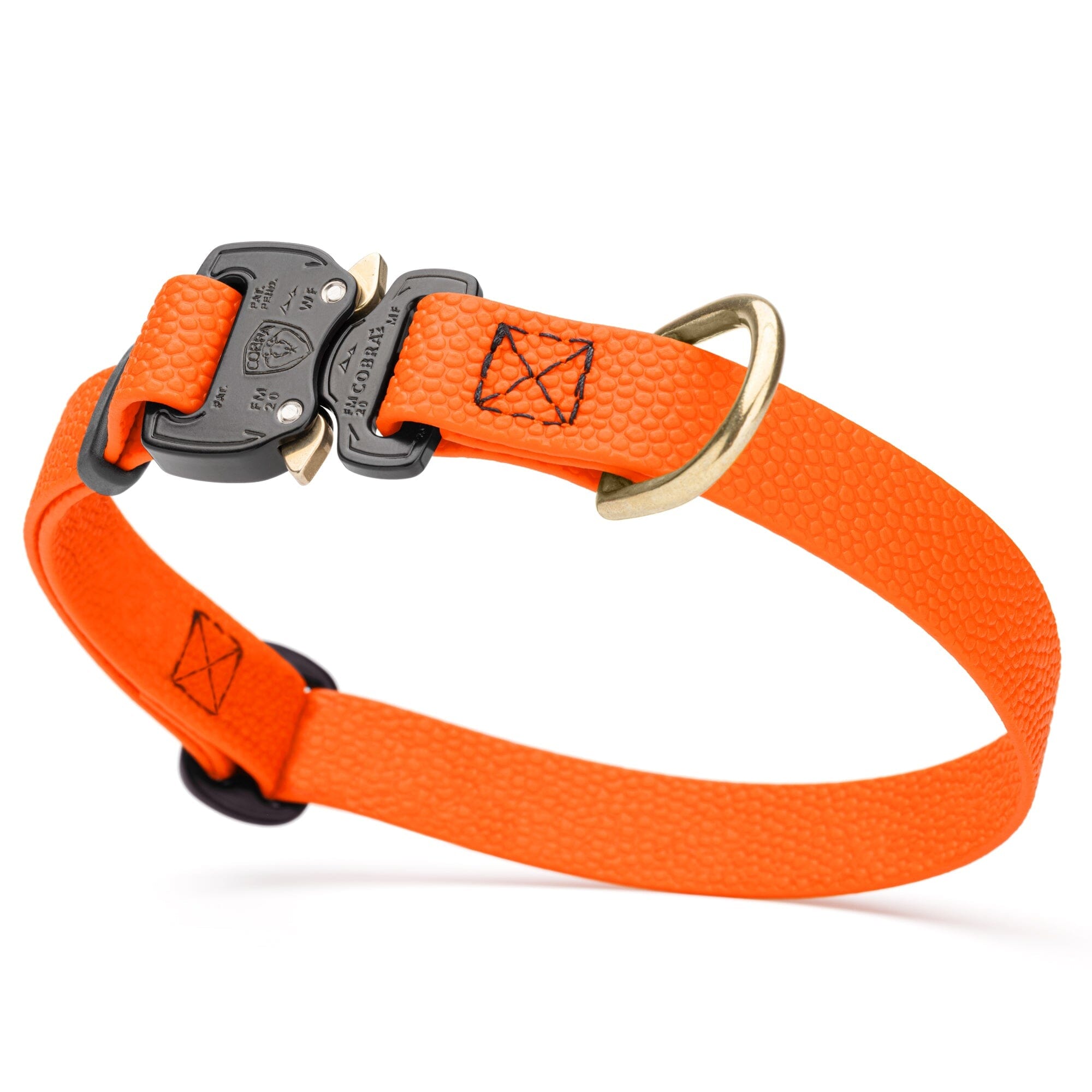 Dogline Pebble Emboss BioThane Dog Collar with Heavy Duty Cobra Buckle