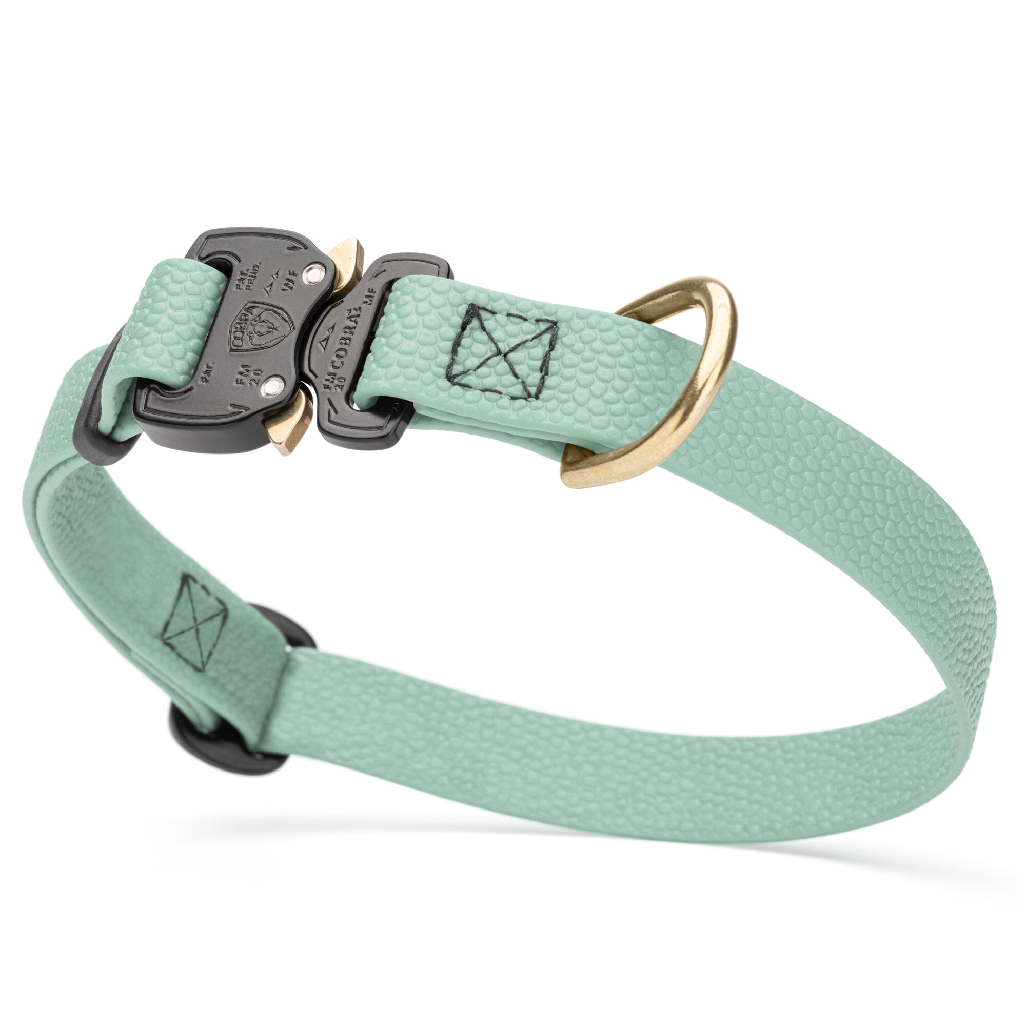 Dogline Pebble Emboss BioThane Dog Collar with Heavy Duty Cobra Buckle