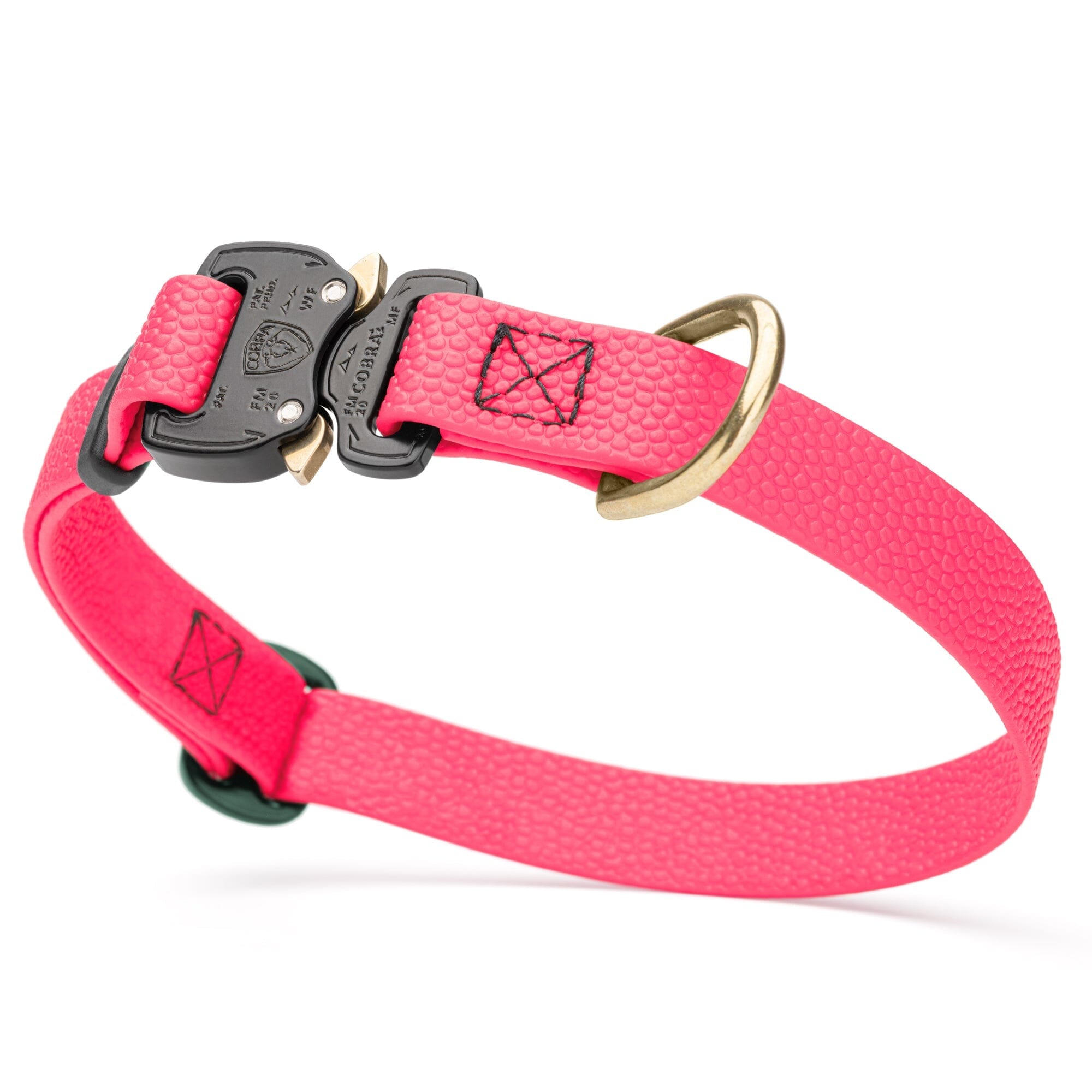 Dogline Pebble Emboss BioThane Dog Collar with Heavy Duty Cobra Buckle