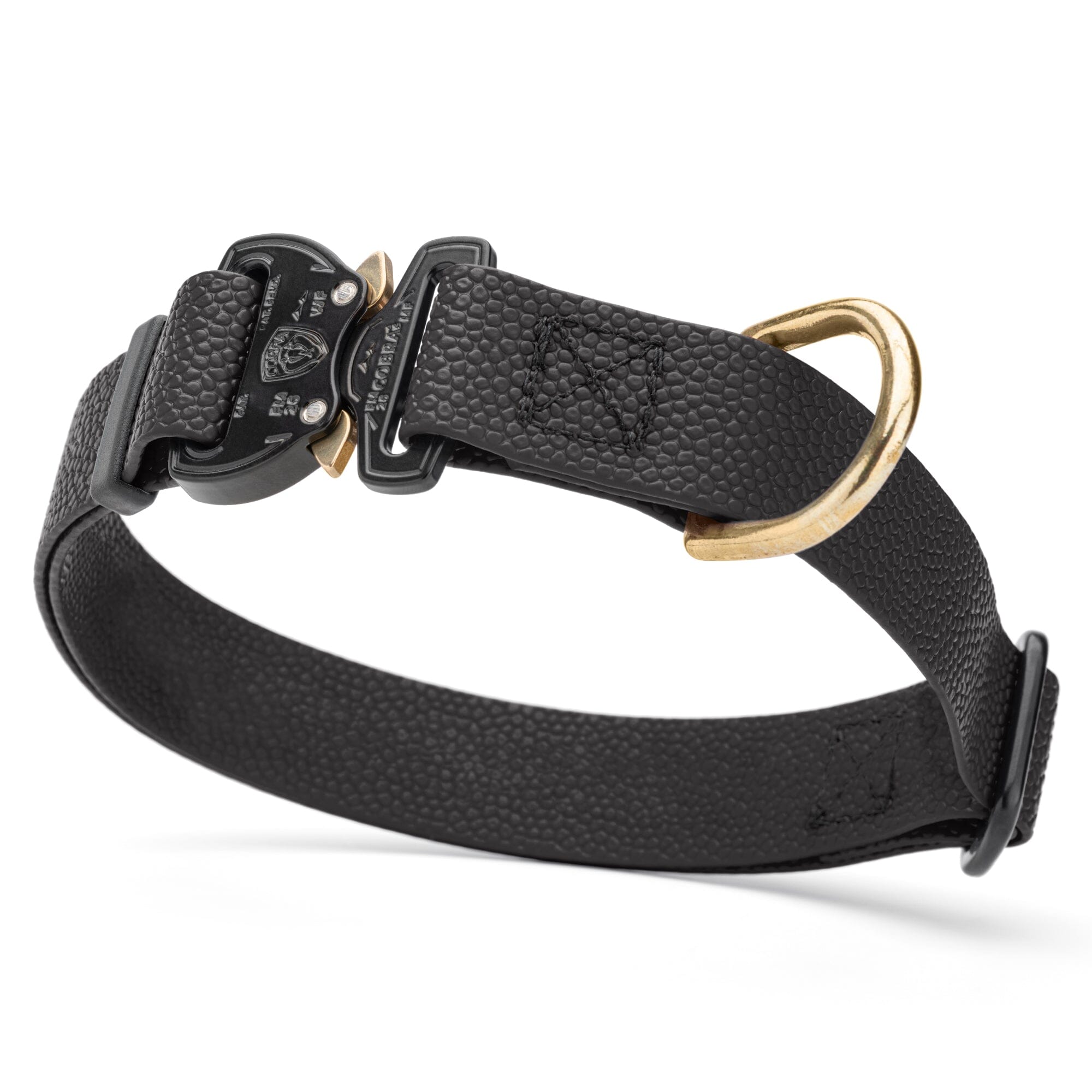 Dogline Pebble Emboss BioThane Dog Collar with Heavy Duty Cobra Buckle