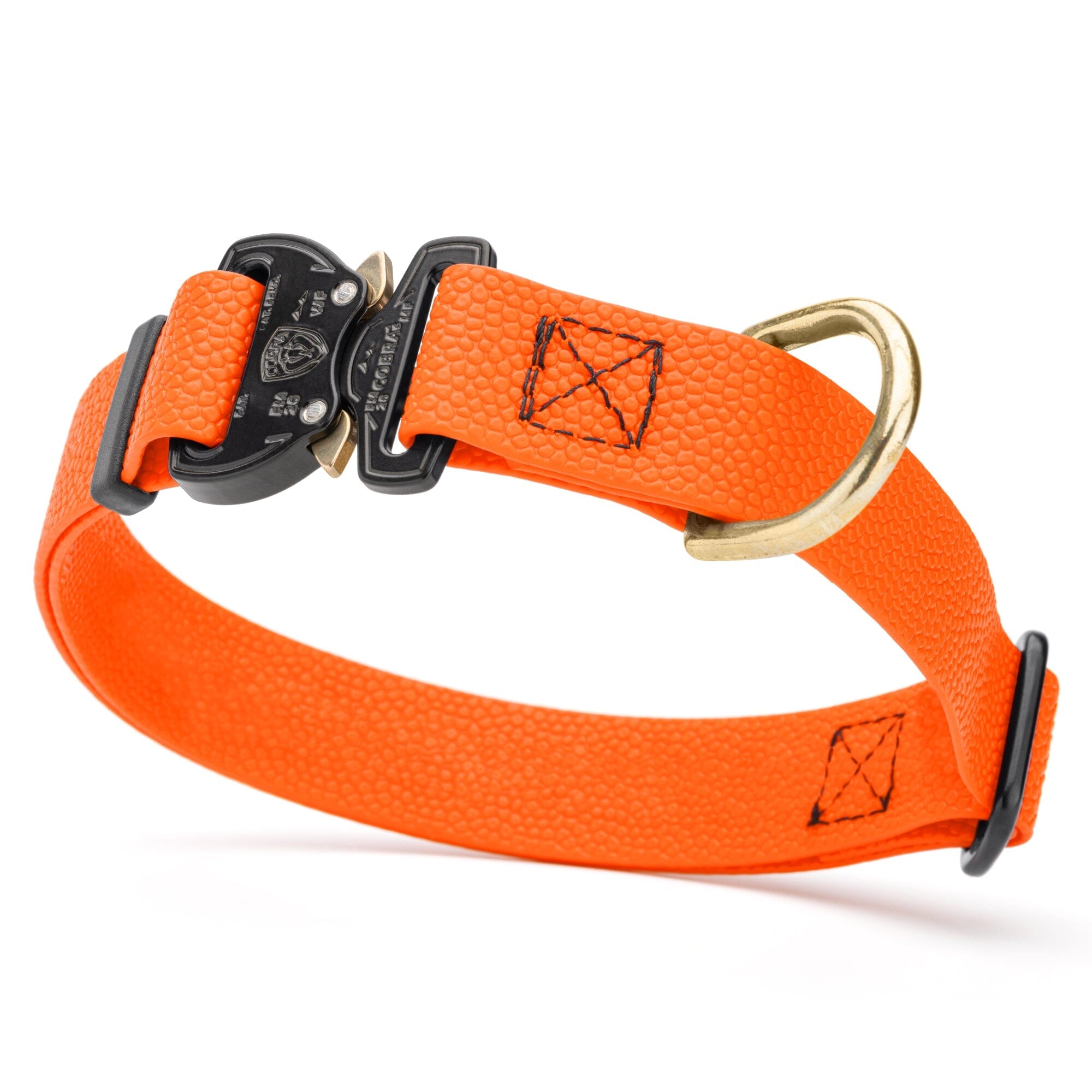 Dogline Pebble Emboss BioThane Dog Collar with Heavy Duty Cobra Buckle