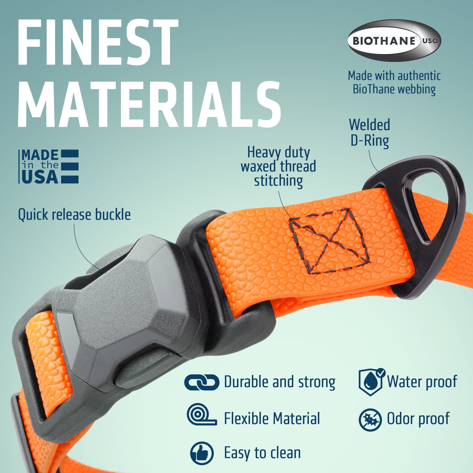 Dogline Pebble Emboss Biothane Dog Collar with Magnetic Buckle