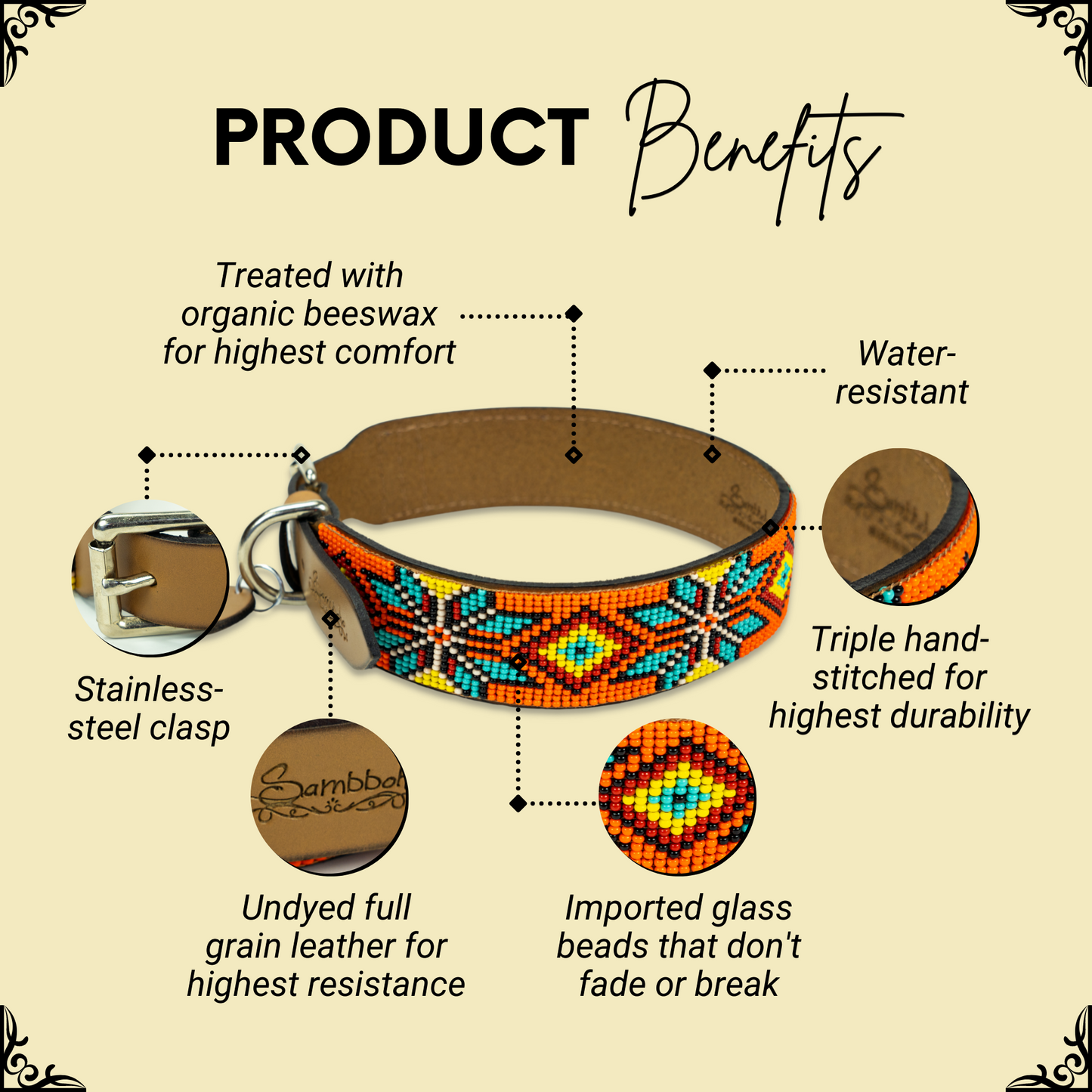 Maui Sambboho dog collar (made to order)