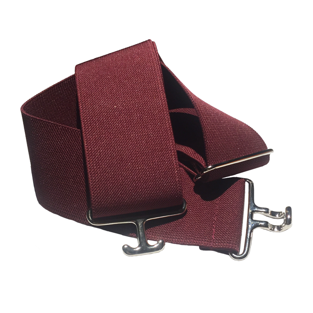 Burgundy + Silver Elastic Belt