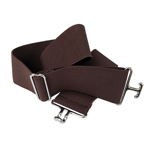 Chocolate + Silver Elastic Belt