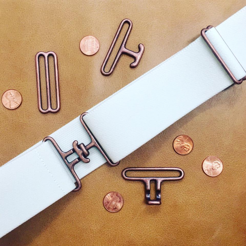 White + Copper Elastic Belt