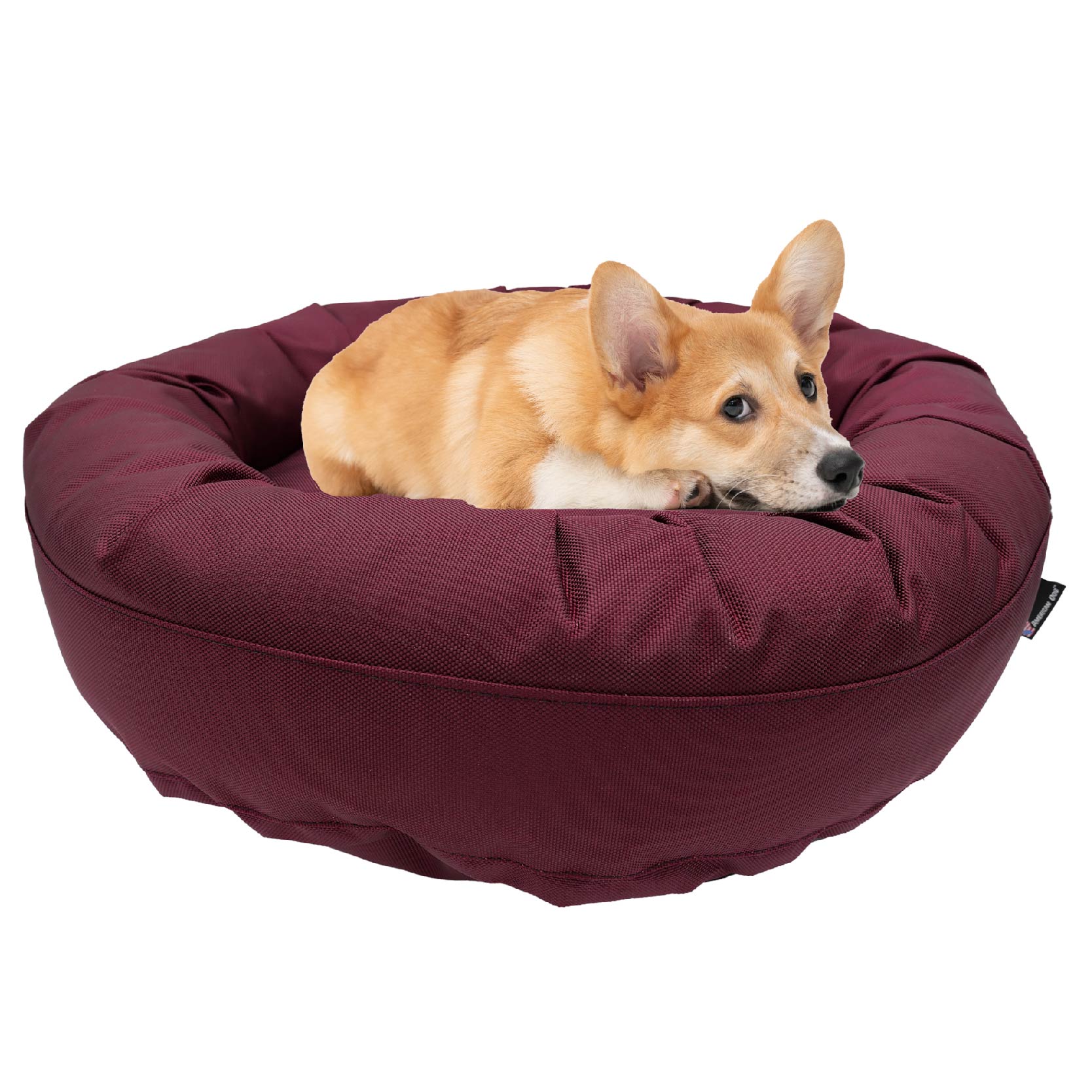 Dog Bed Round Bolster Armor™ 'Happy Pawlidays'