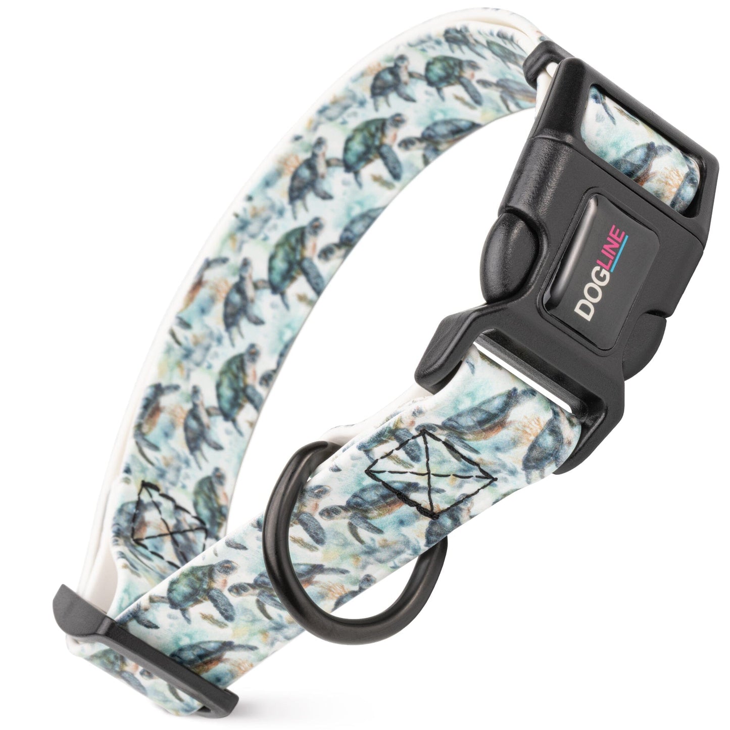 Dogline Biothane Full Color Design Printed Dog Collar with Quick Release Buckle