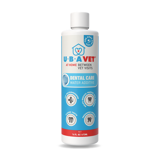 UBAVET Dental Care Water Additive for Dogs & Cats – Odorless & Tasteless Oral Health Solution (16 fl oz / 473 ml)