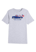 T-shirt: Dog is Good Patriotic Truck (Unisex, Grey)