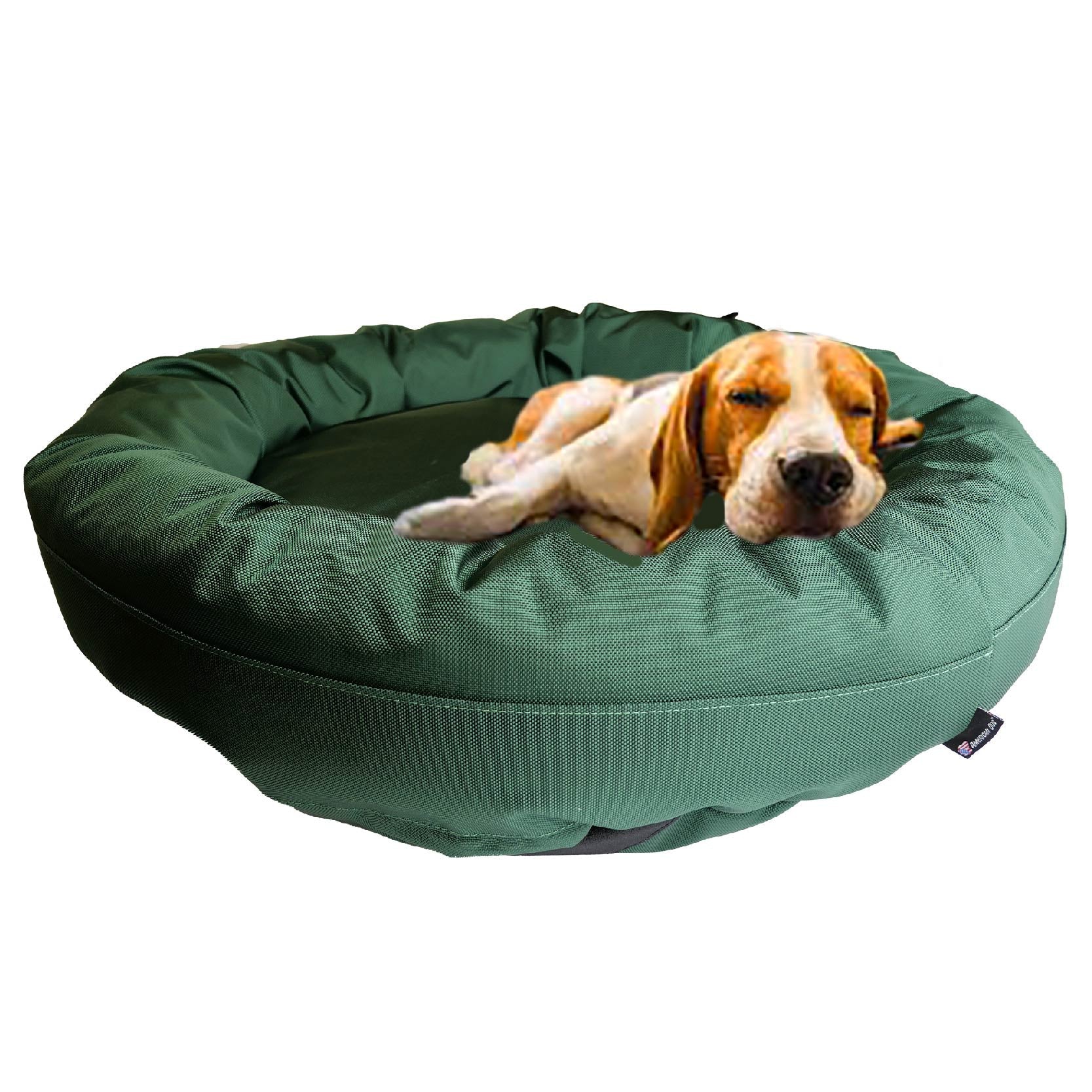 Dog Bed Round Bolster Armor™ 'Happy Pawlidays'
