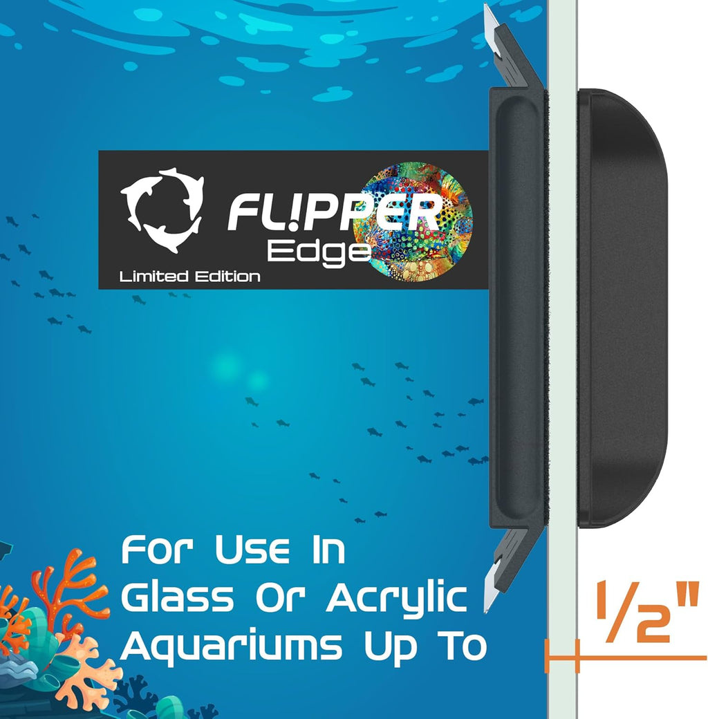 Flipper Edge Limited Edition Puffer 2 in 1 Floating Magnetic Aquarium Algae Cleaner (Standard)