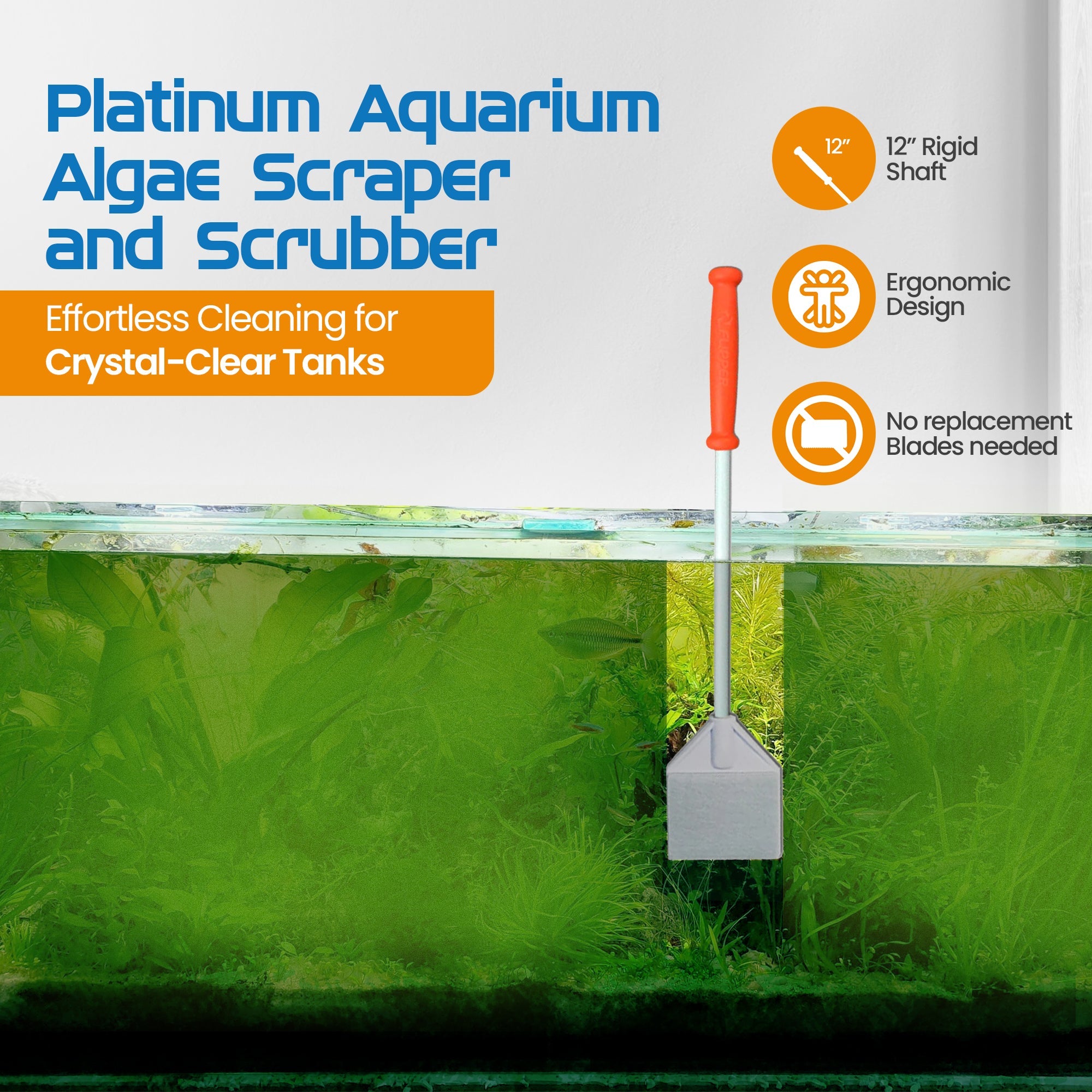 Flipper Platinum NANO Aquarium Algae Scraper 12"