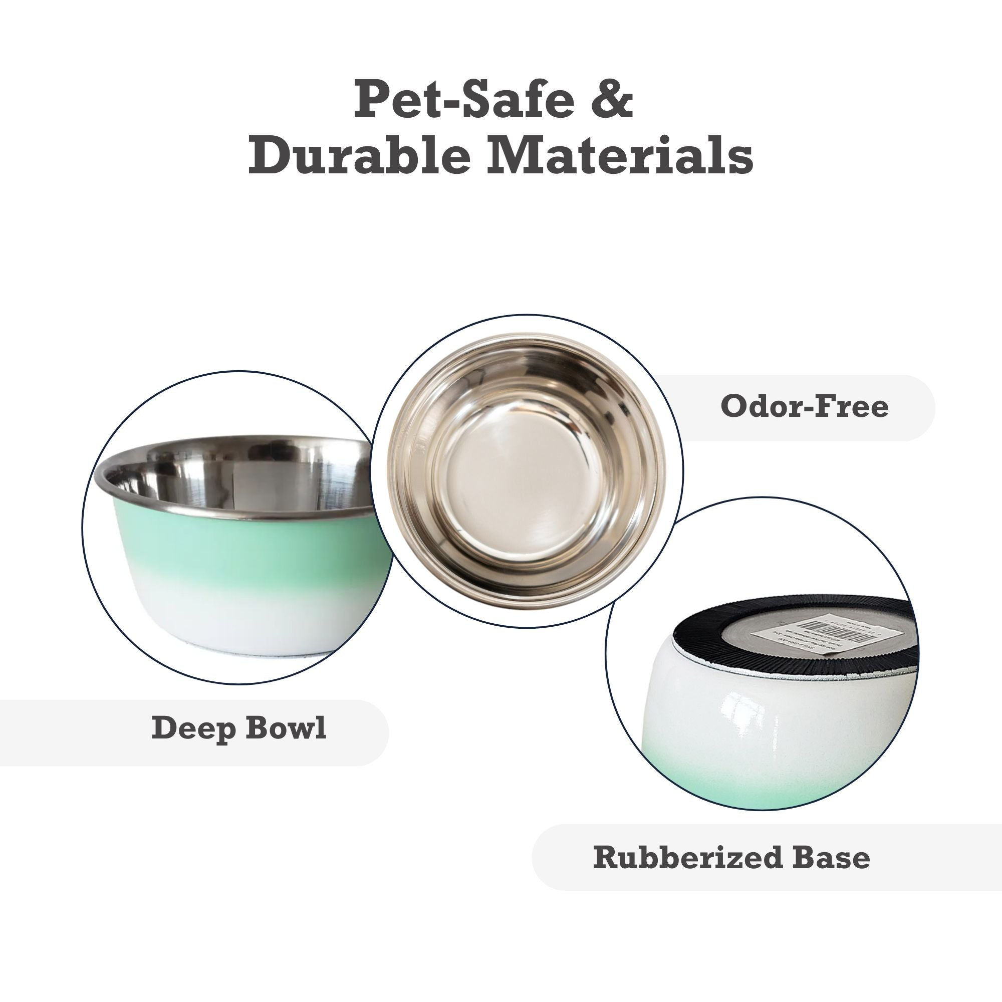 Deep Dog Bowl – Stainless Steel Bowl, Ideal for Small, Medium & Large Dogs – Mint Green