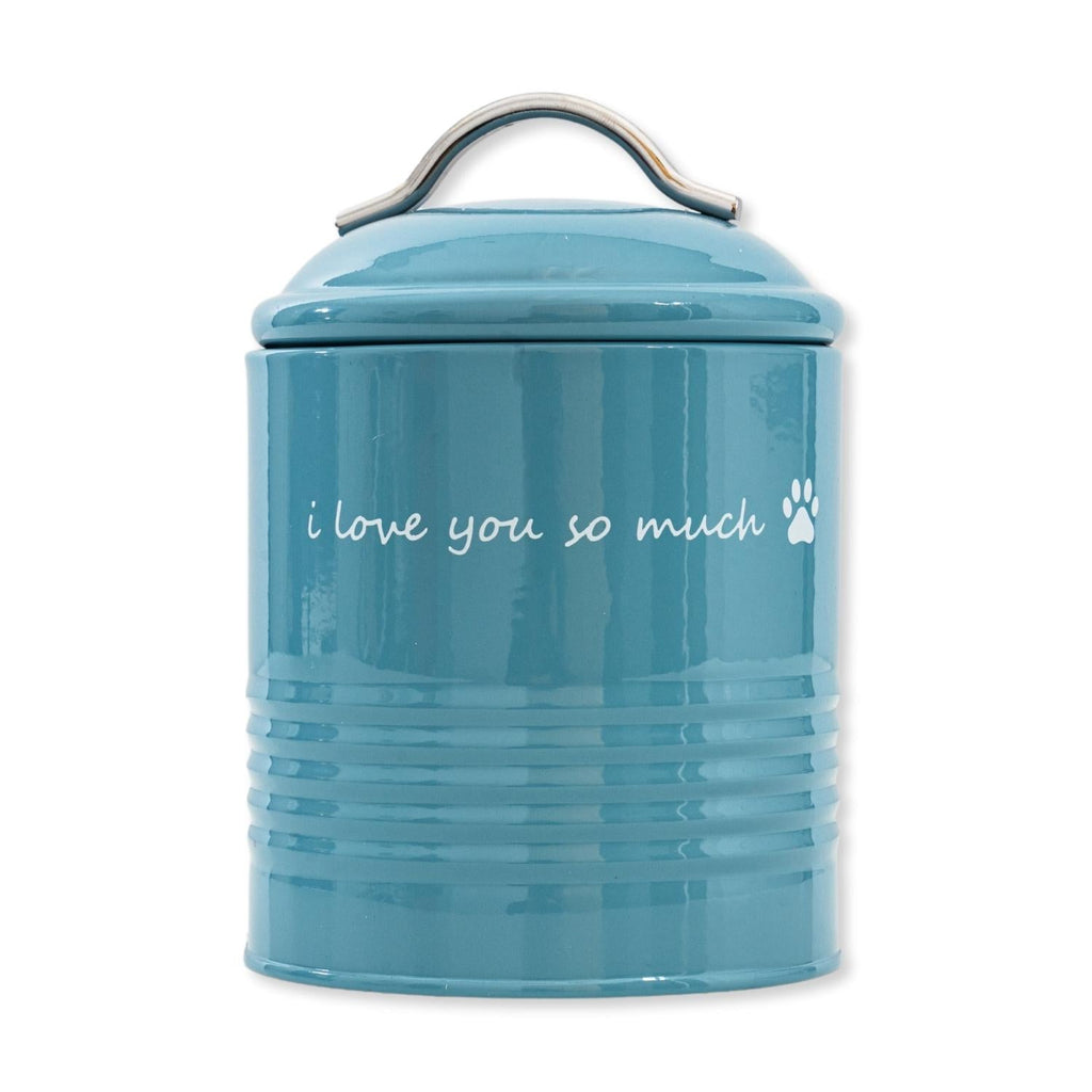 "I Love You So Much" Dog Treat Canister Gift Set – Pink & Blue