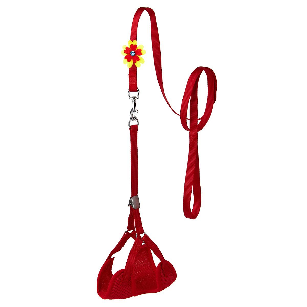 Mesh Step-In Nylon Dog Harness + Optional Flower Dog Leash