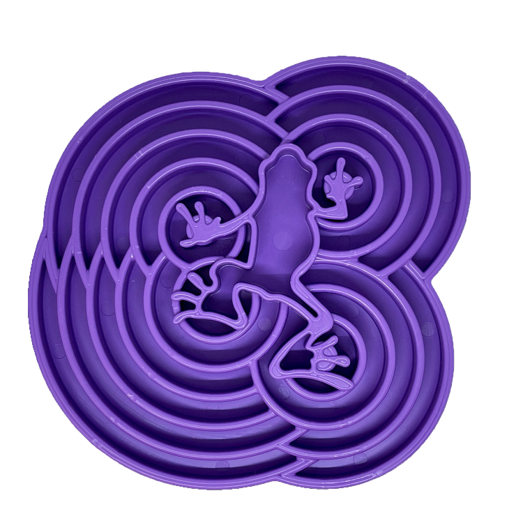 Water Frog eTray - Shallow Slow Feeder Dog Bowl for Enrichment | USA Made