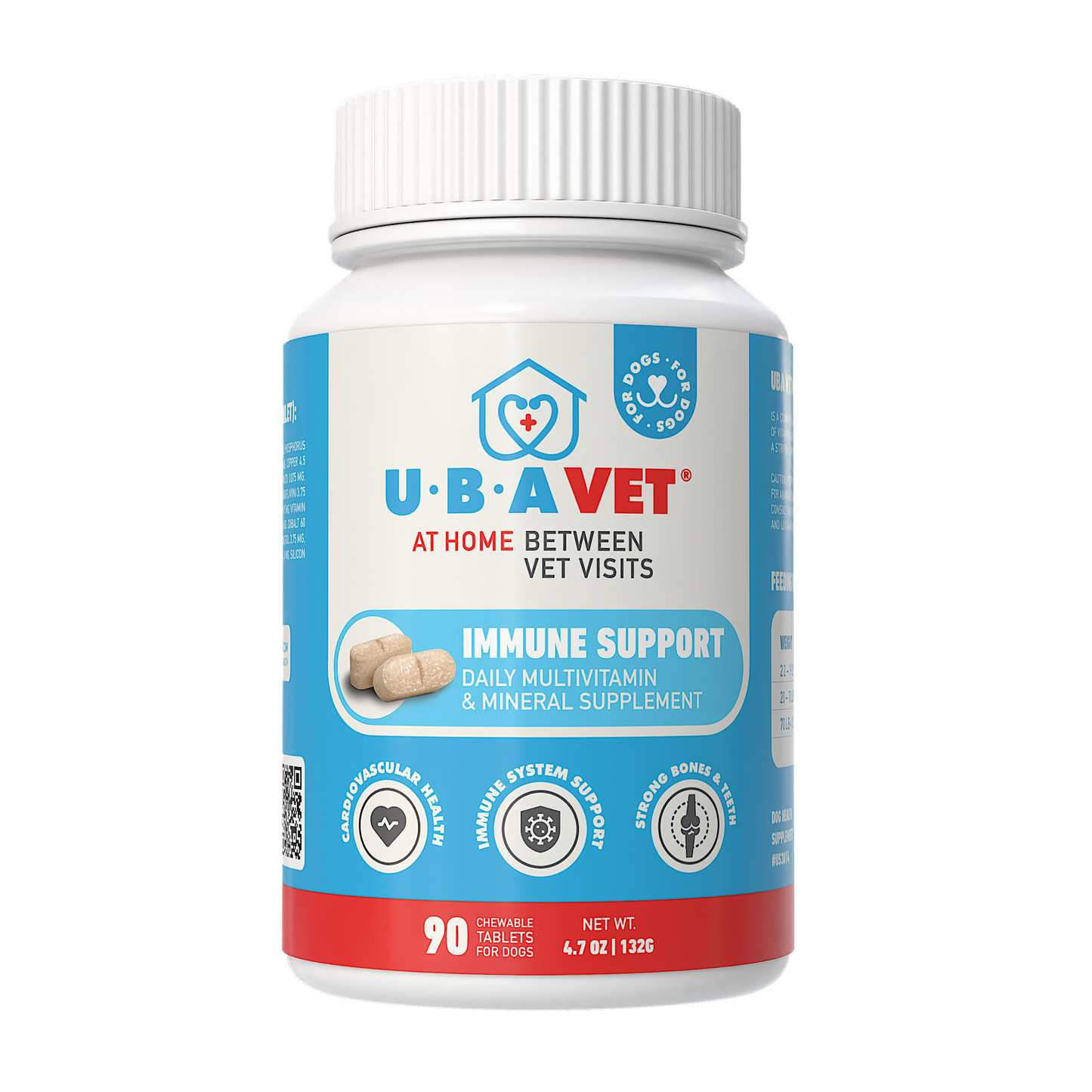 UBAVET Immune Support Daily Multi-Vitamin & Mineral Tablets for Dogs – 90 ct
