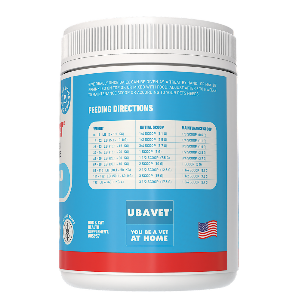 UBAVET Joint Gold Support Powder for Dogs & Cats – 8.8 oz / 250 g