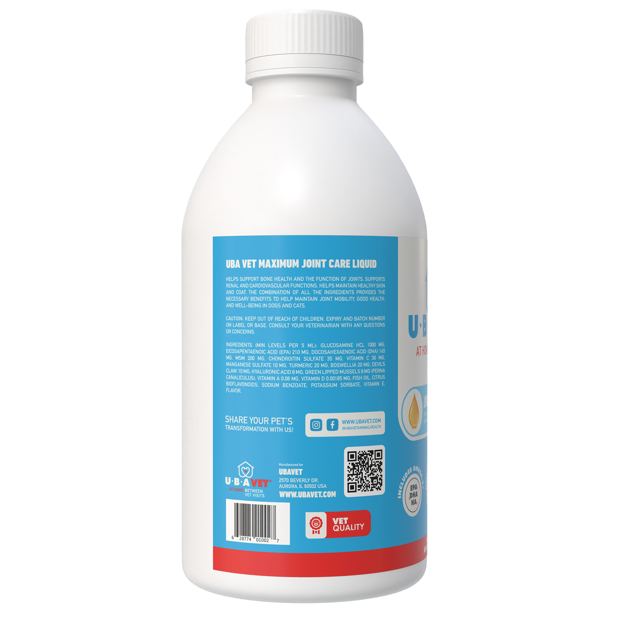 UBAVET Joint Power MEG Maximum Joint Support Liquid for Dogs & Cats