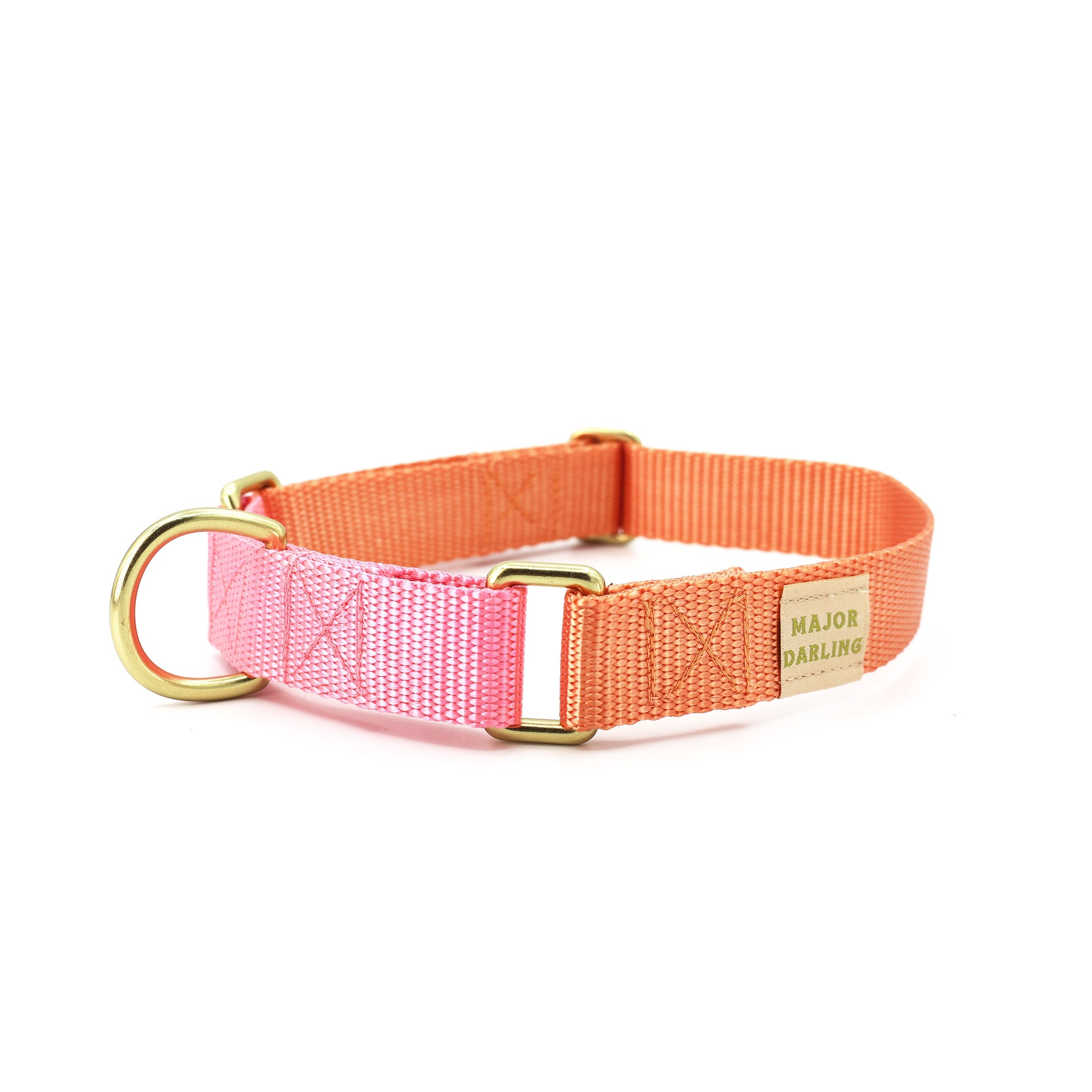 martingale collar / peach + pink