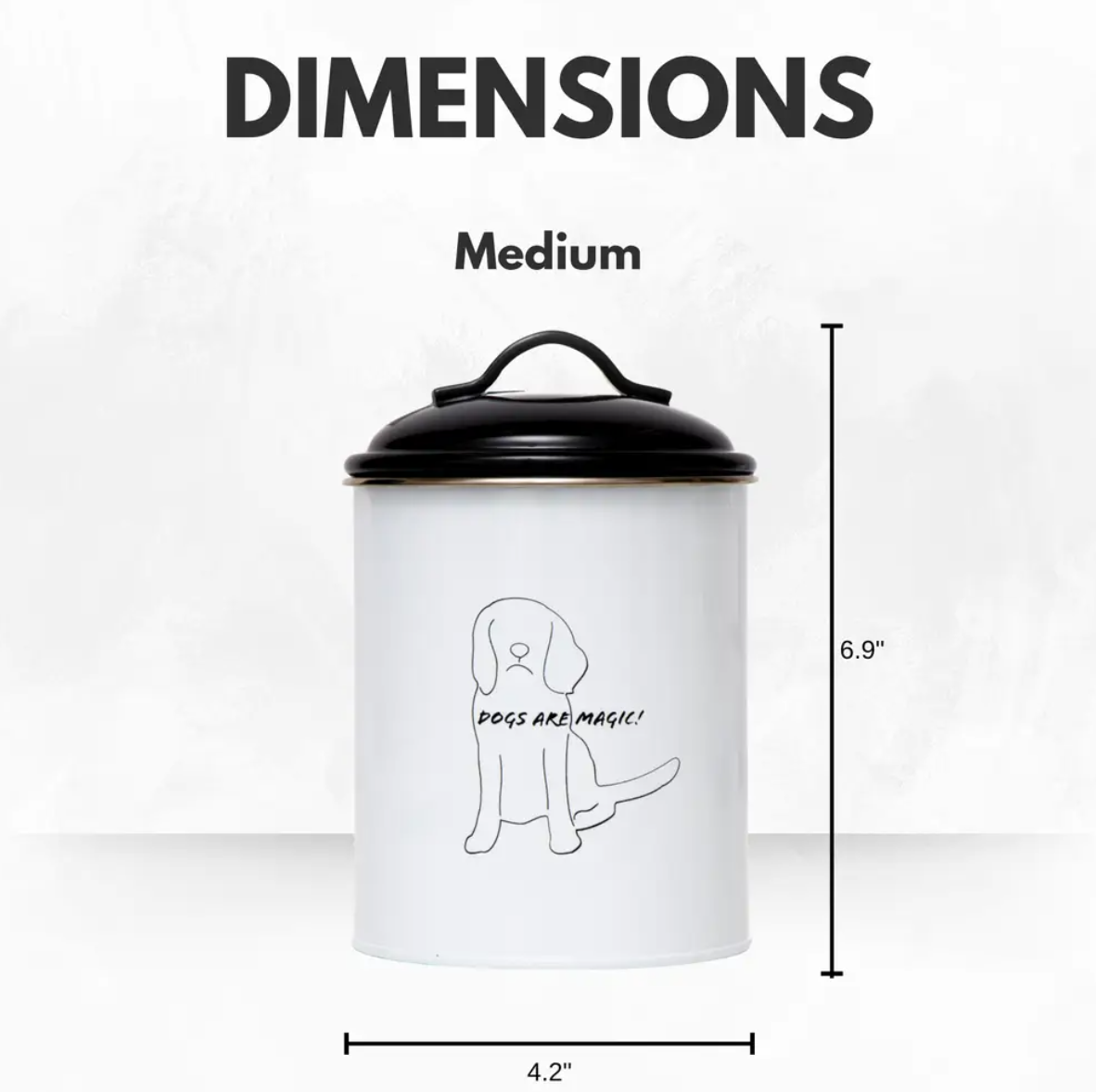 Country Living Set of 3 Pet Treat Storage Canisters – Black & White